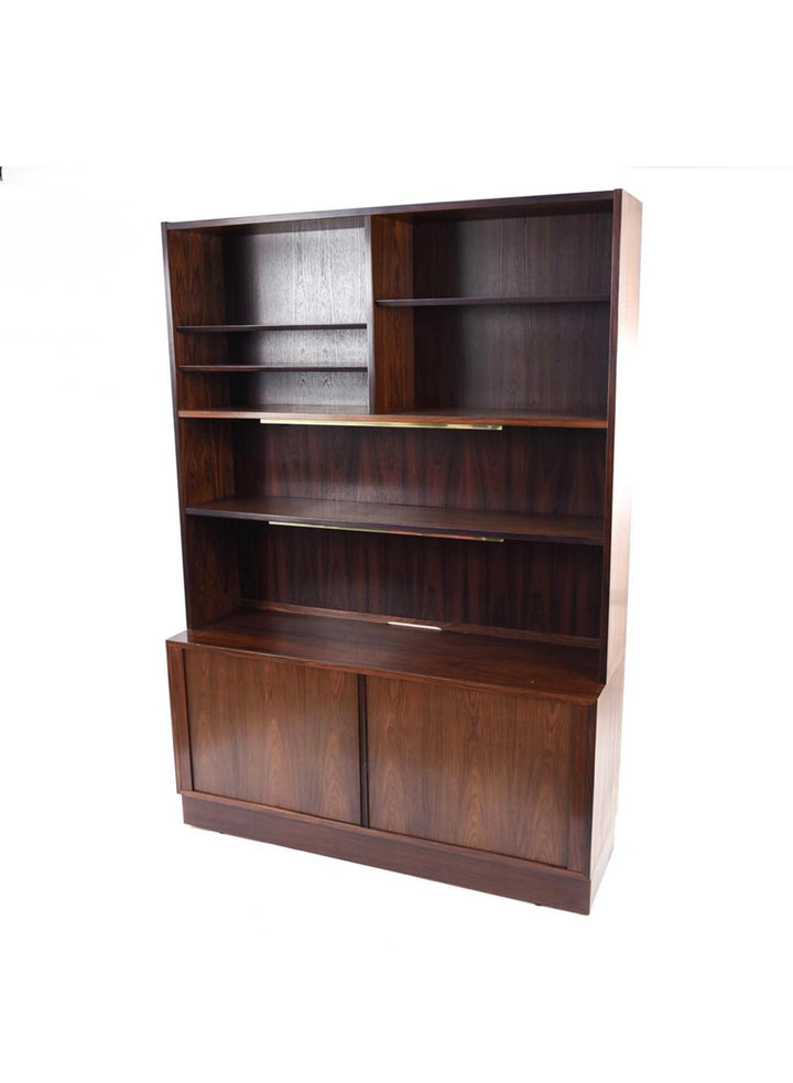 Mid-Century Danish Modern Rosewood Tambour Door Boocase Hutch By Hundevad image 2