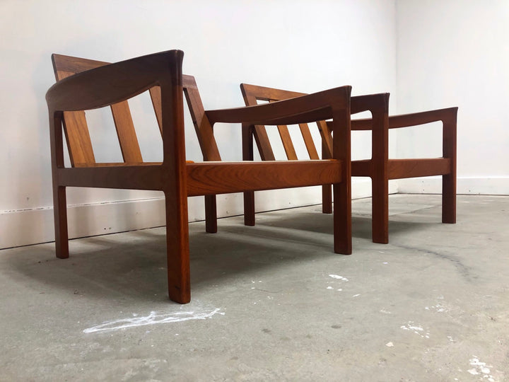 Set 2 Mid-Century Danish Modern Teak Komfort Lounge Chairs image 7