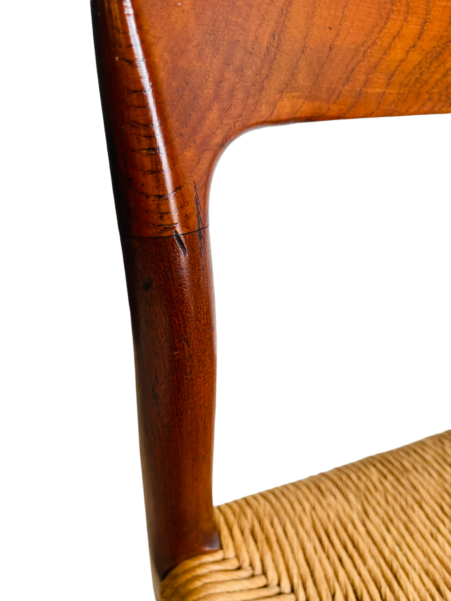 Pair Danish Modern Niels Moller Model #75 Paper Cord Chairs image 8