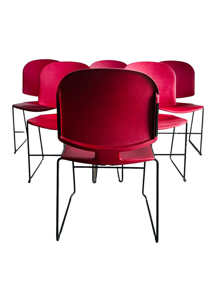 Set 6 Steelcase Stacking Chairs image 4