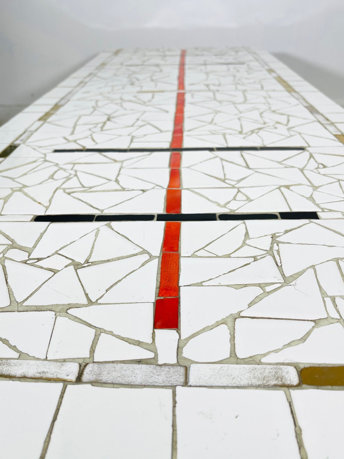 Mid-Century Modern Mosaic Tile Top Coffee Table image 2