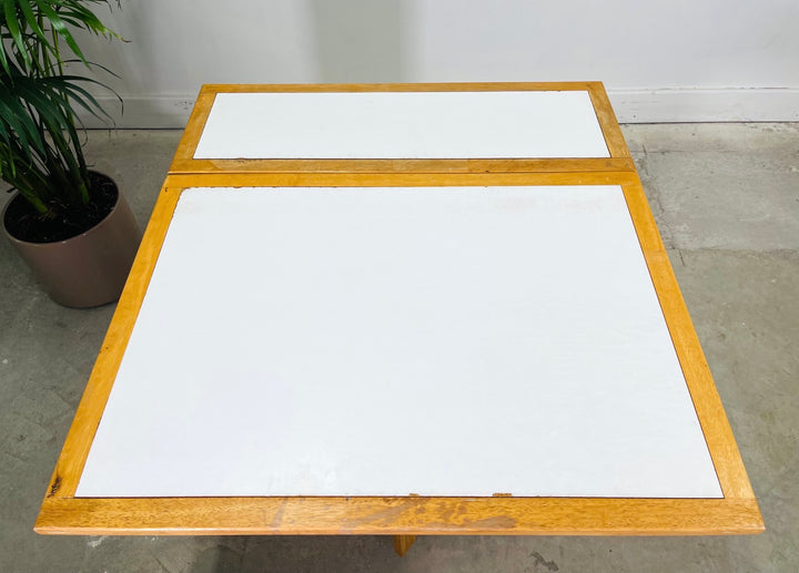 Mid-Century Modern Drop Leaf Table with Folding Chairs (Set 4) image 4