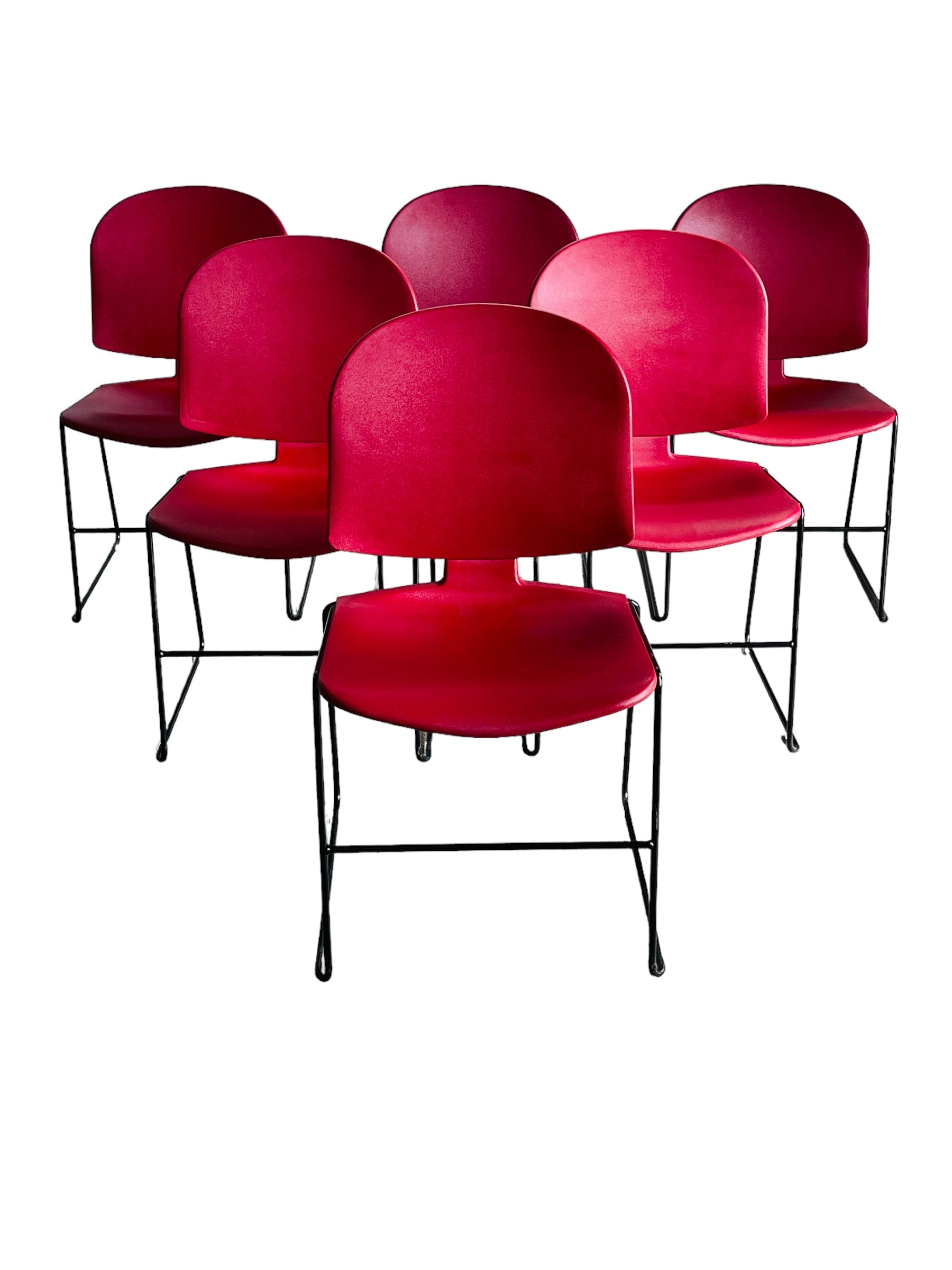 Set 6 Steelcase Stacking Chairs image 0