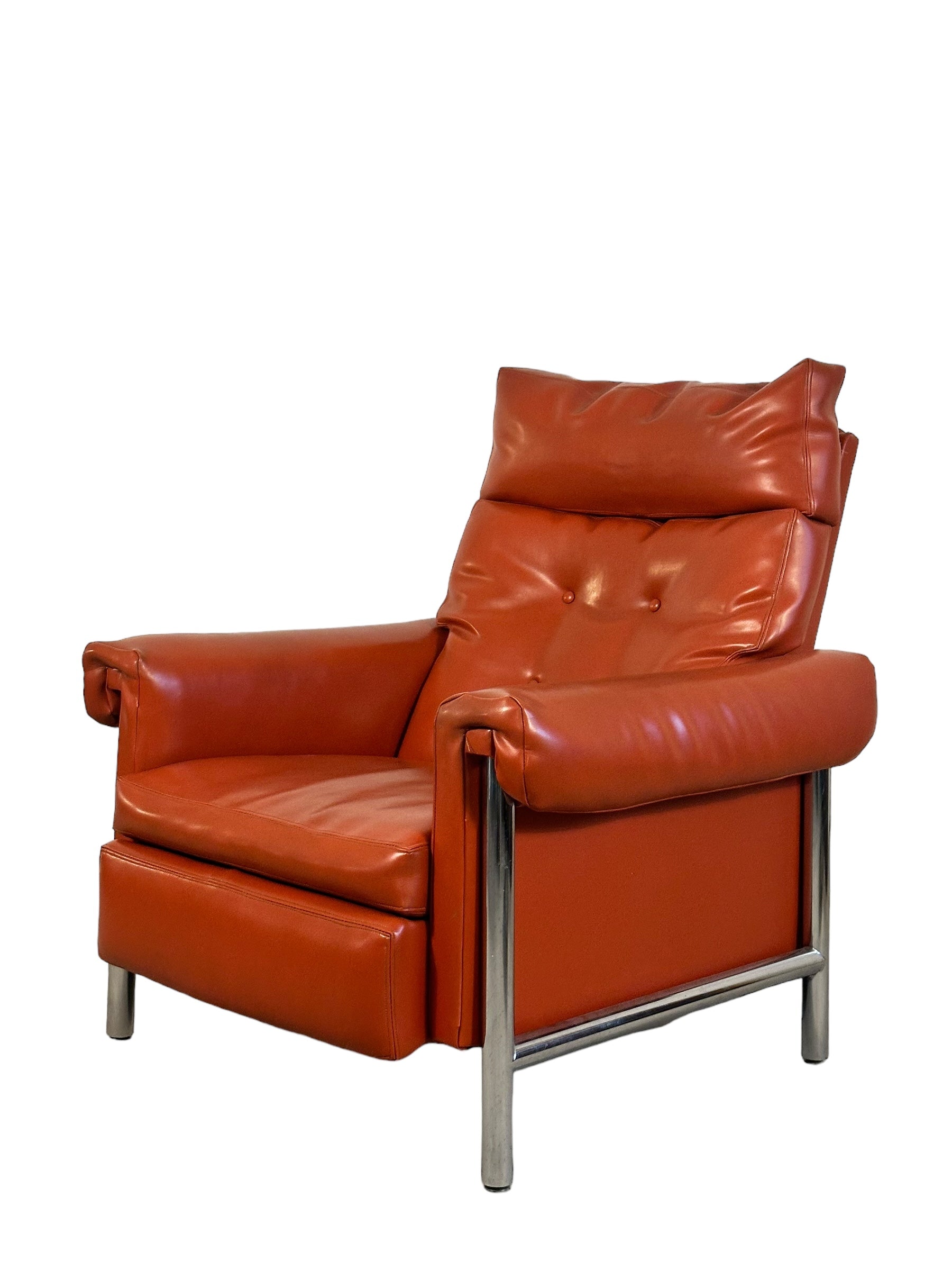Mid Century Modern Chrome Recliner / Lounge Chair image 9