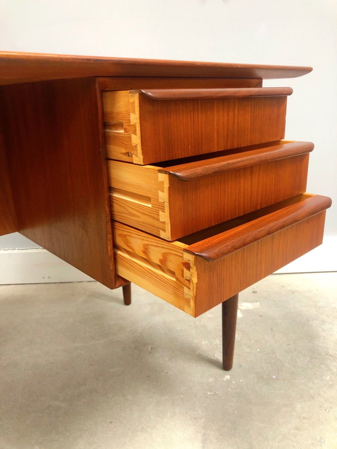 Mid-Century Danish Modern Teak Desk With Bookcase image 4