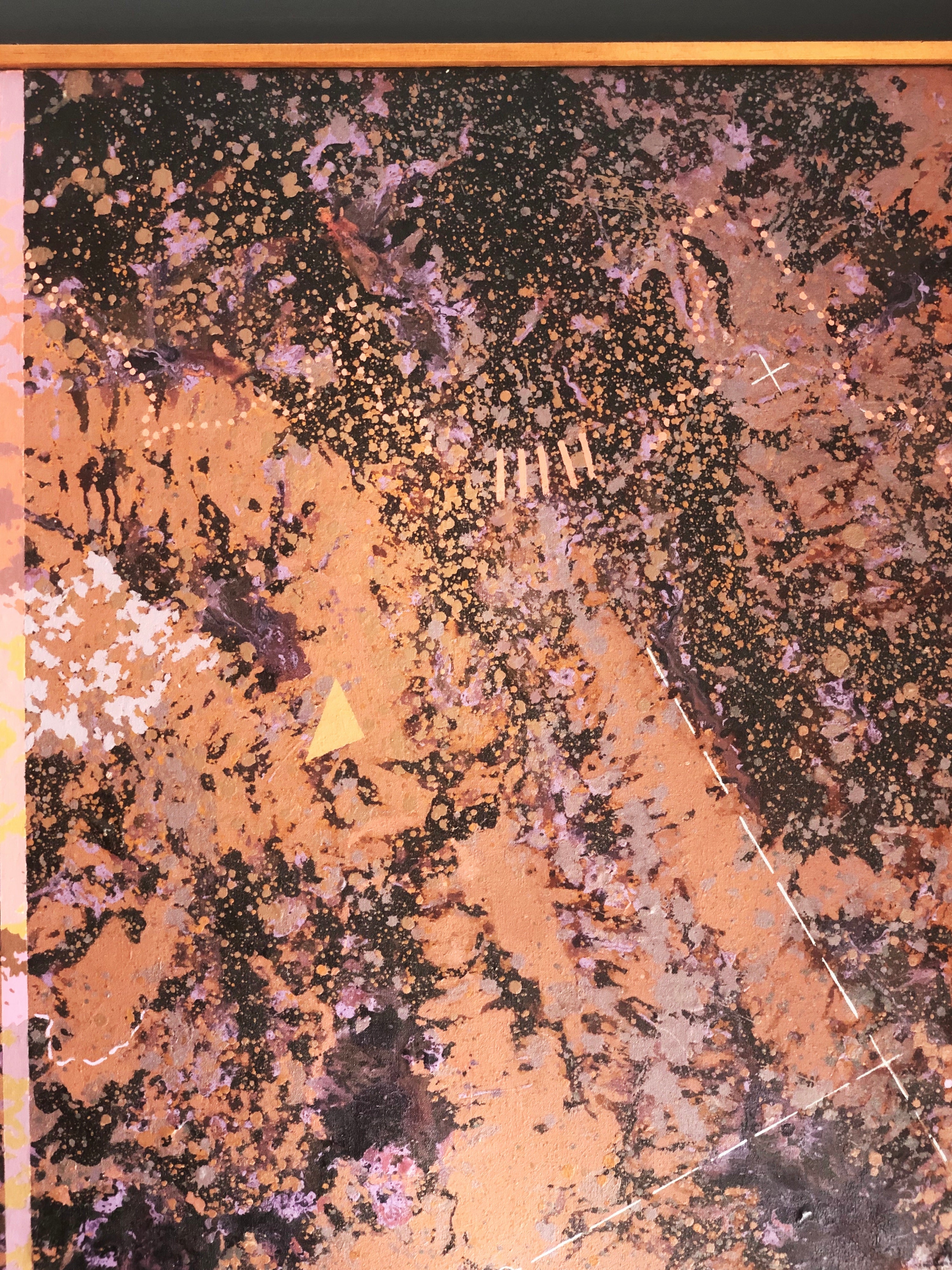 1976 Acrylic On Canvas By Carl Caivano, Space Scape Scanned image 8
