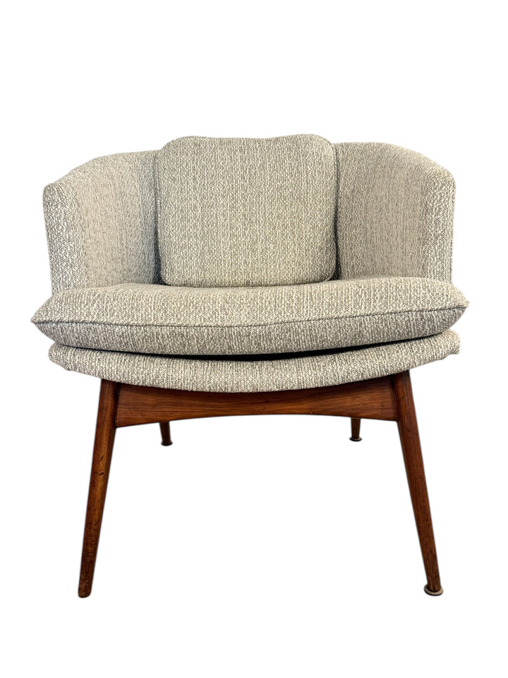 Rare Pair of Mid-Century Walnut Bucket Lounge Chairs by Wieland image 9