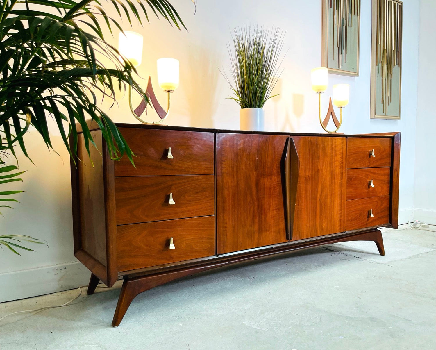 Mid-Century Modern Walnut Dresser / Credenza by Genova Furniture Co. image 1