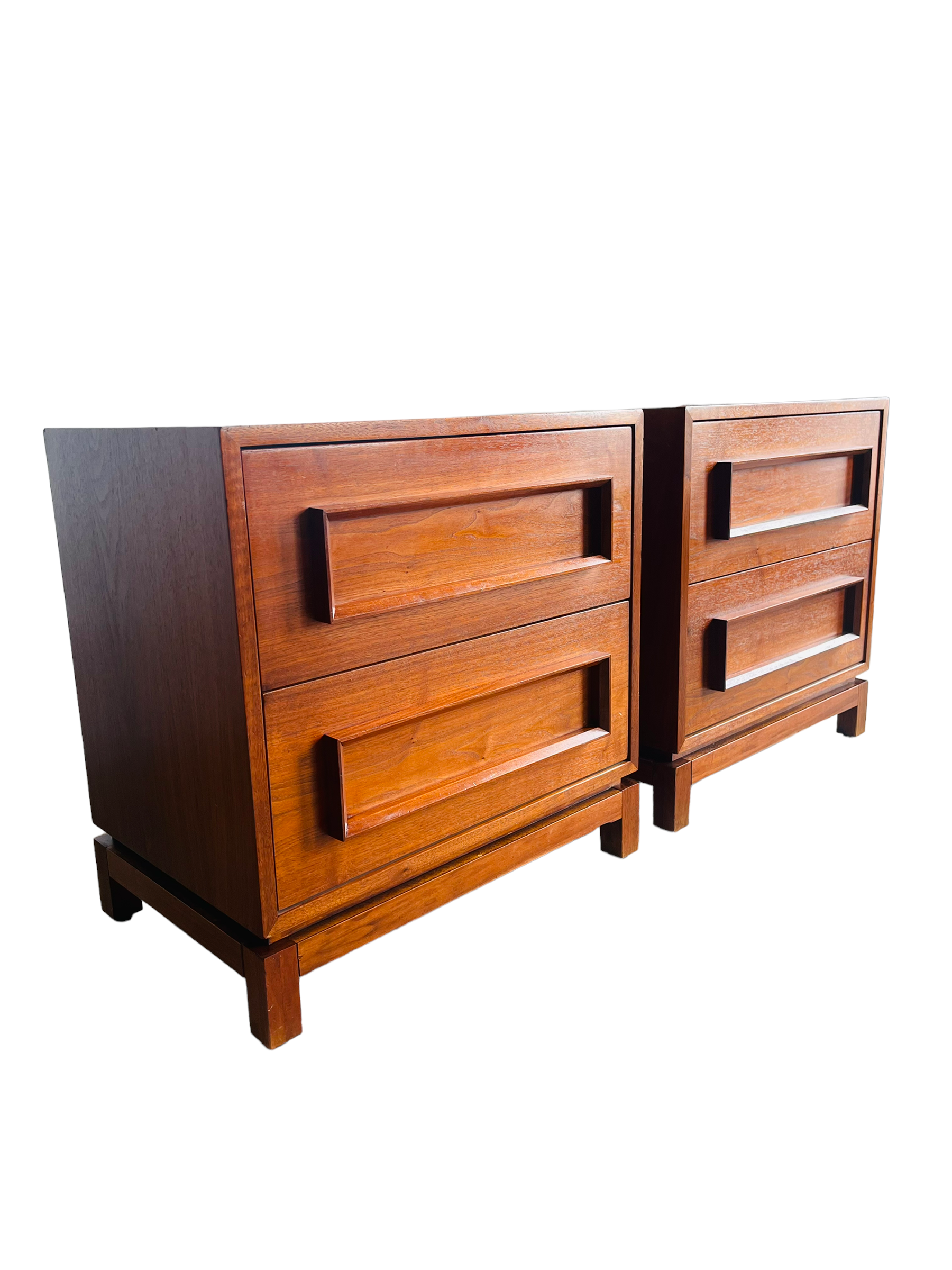 Pair of Mid-Century Modern Walnut Nightstands  image 0