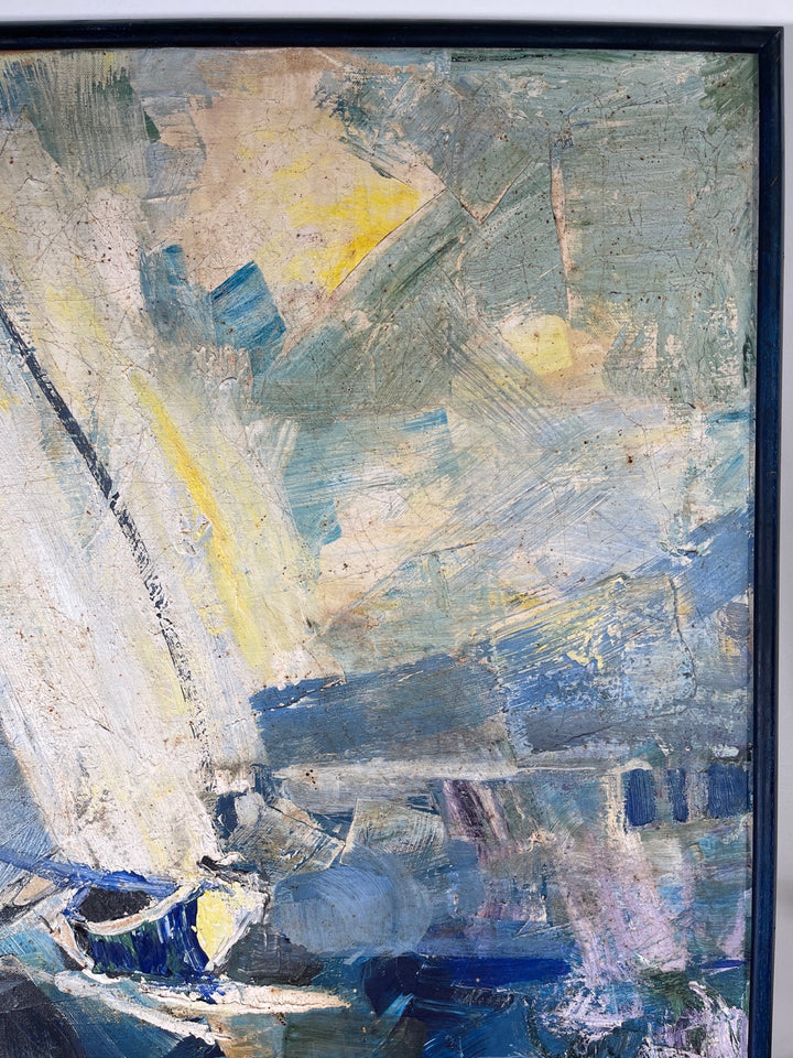Mid-Century Modern Abstract Painting Signed  image 5