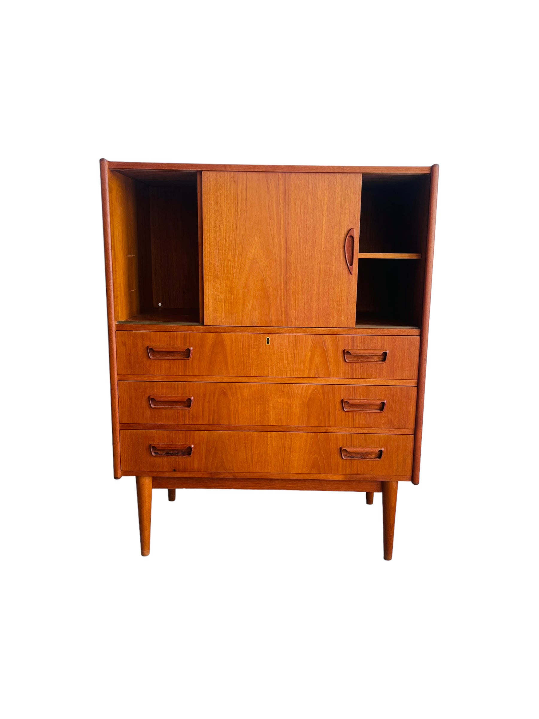 Danish Modern Teak Chest with Sliding Doors image 3