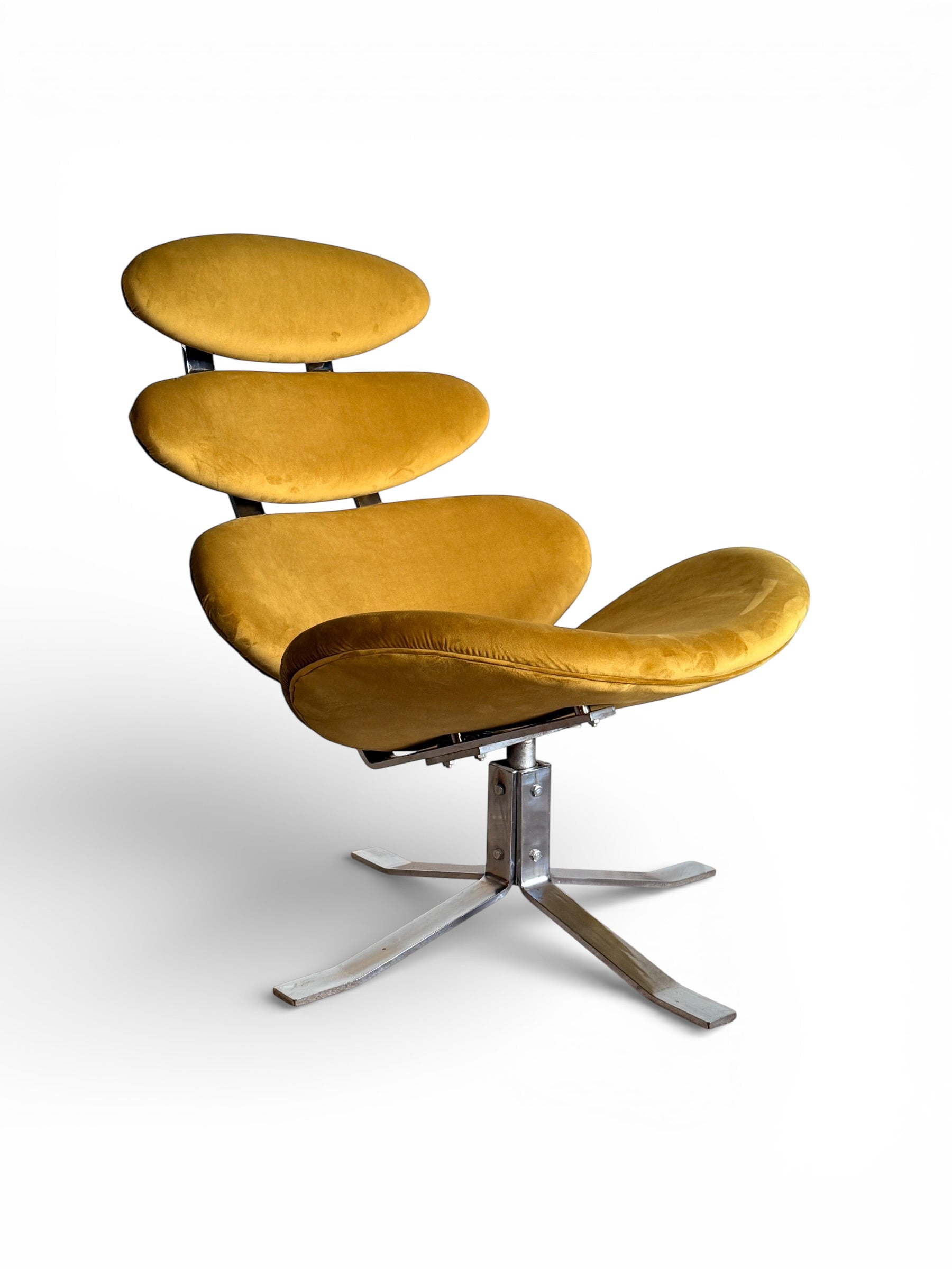 Poul Volther Corona Lounge Chair, Restored Scandinavian Modern Chair, Denmark, 1960s