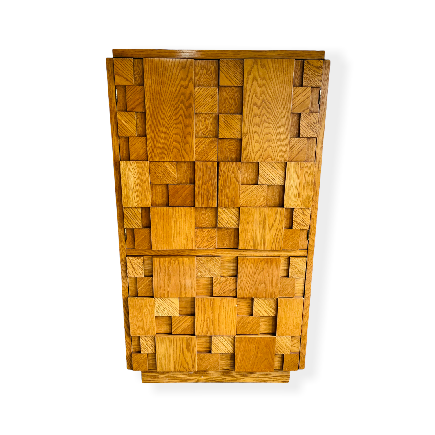 Mid Century Modern Brutalist Wood Block Cabinet by Lane Furniture  image 9