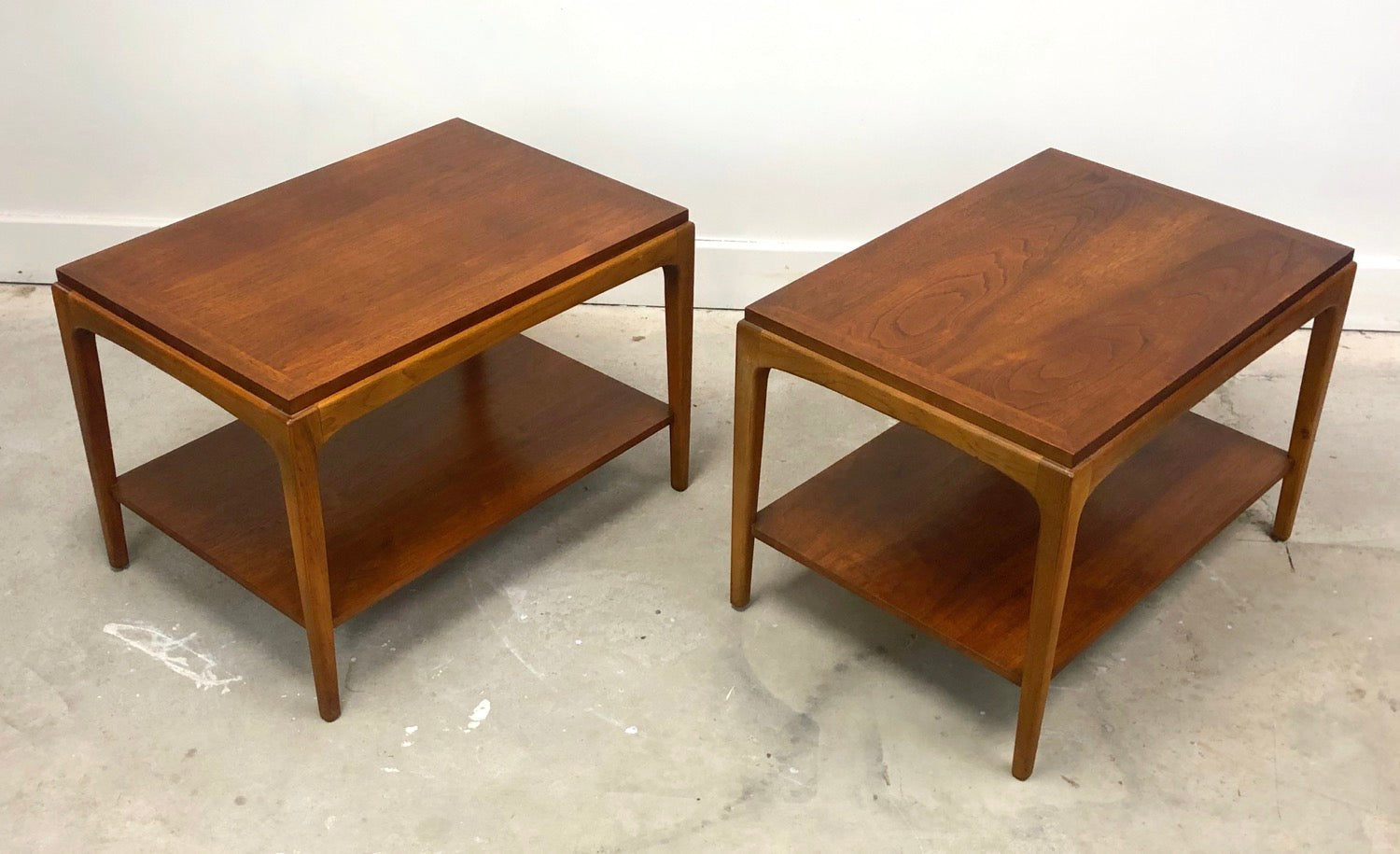 Pair of Mid-Century Modern Walnut Side Tables By Lane  image 2