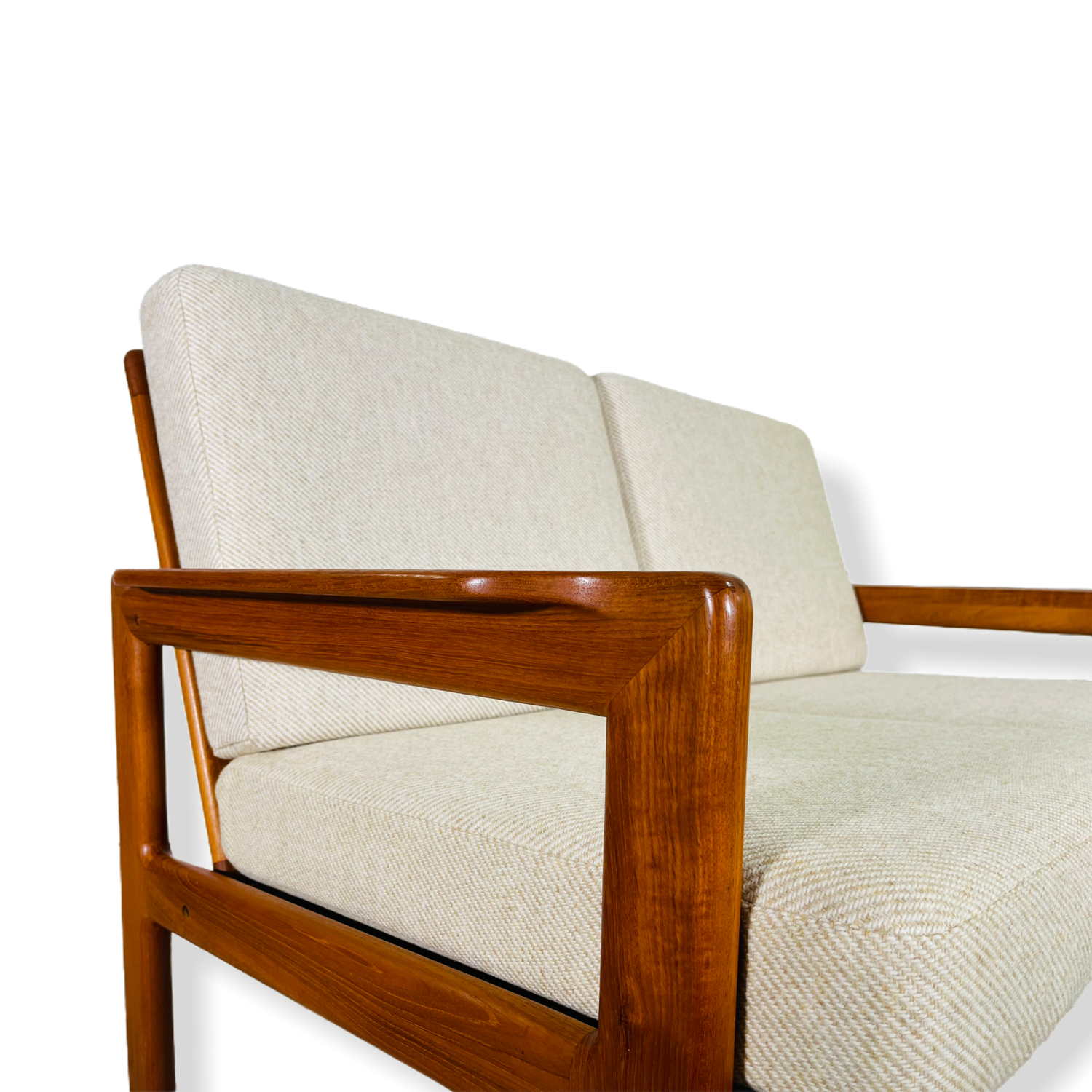 Mid-Century Danish Modern Teak Loveseat Sofa image 9