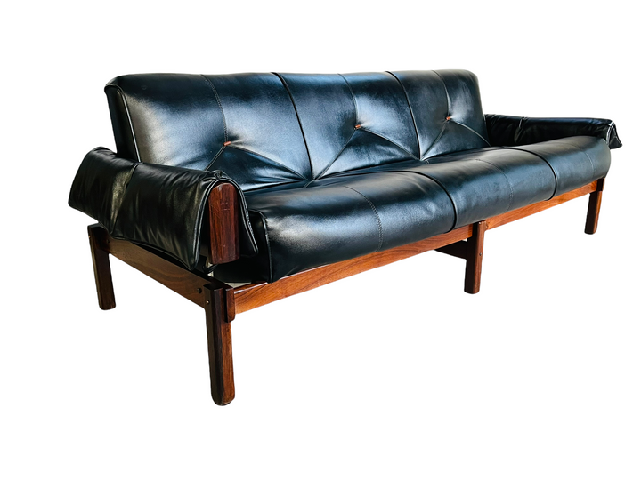 Percival Lafer Brasilian Rosewood Leather Sofa  image 0