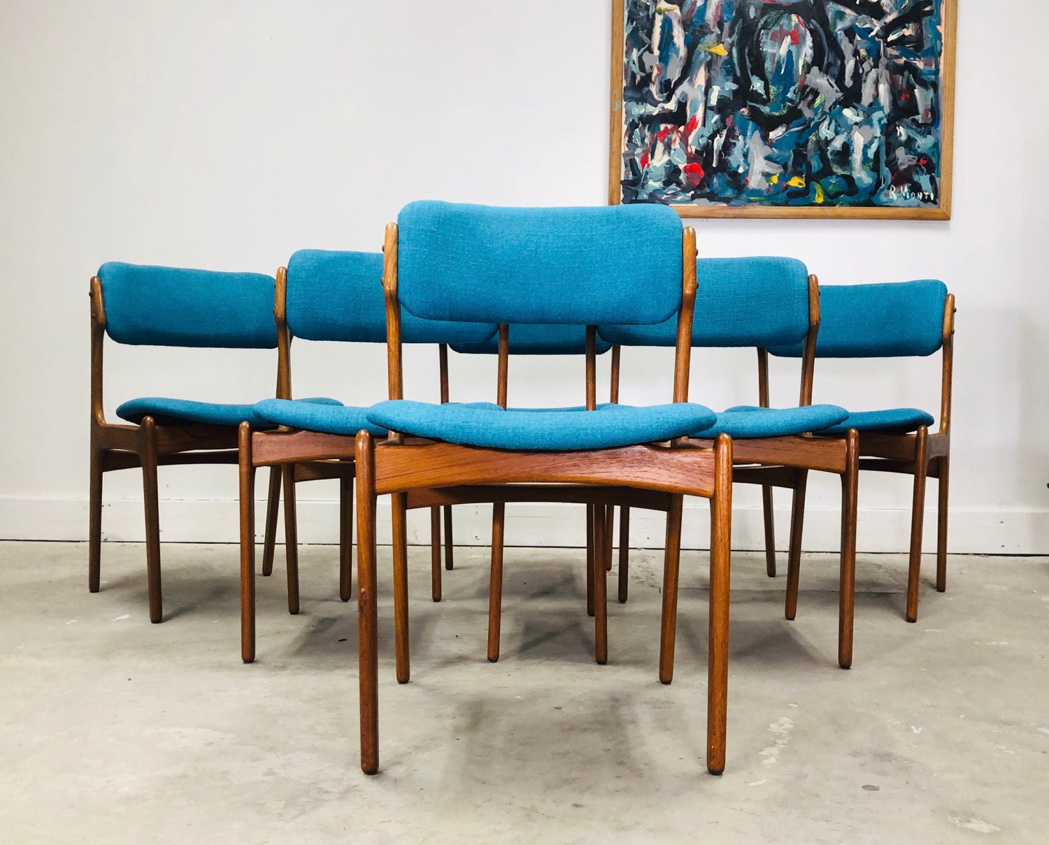 Erik Buch, Set 6 Danish Teak Dining Chairs image 10
