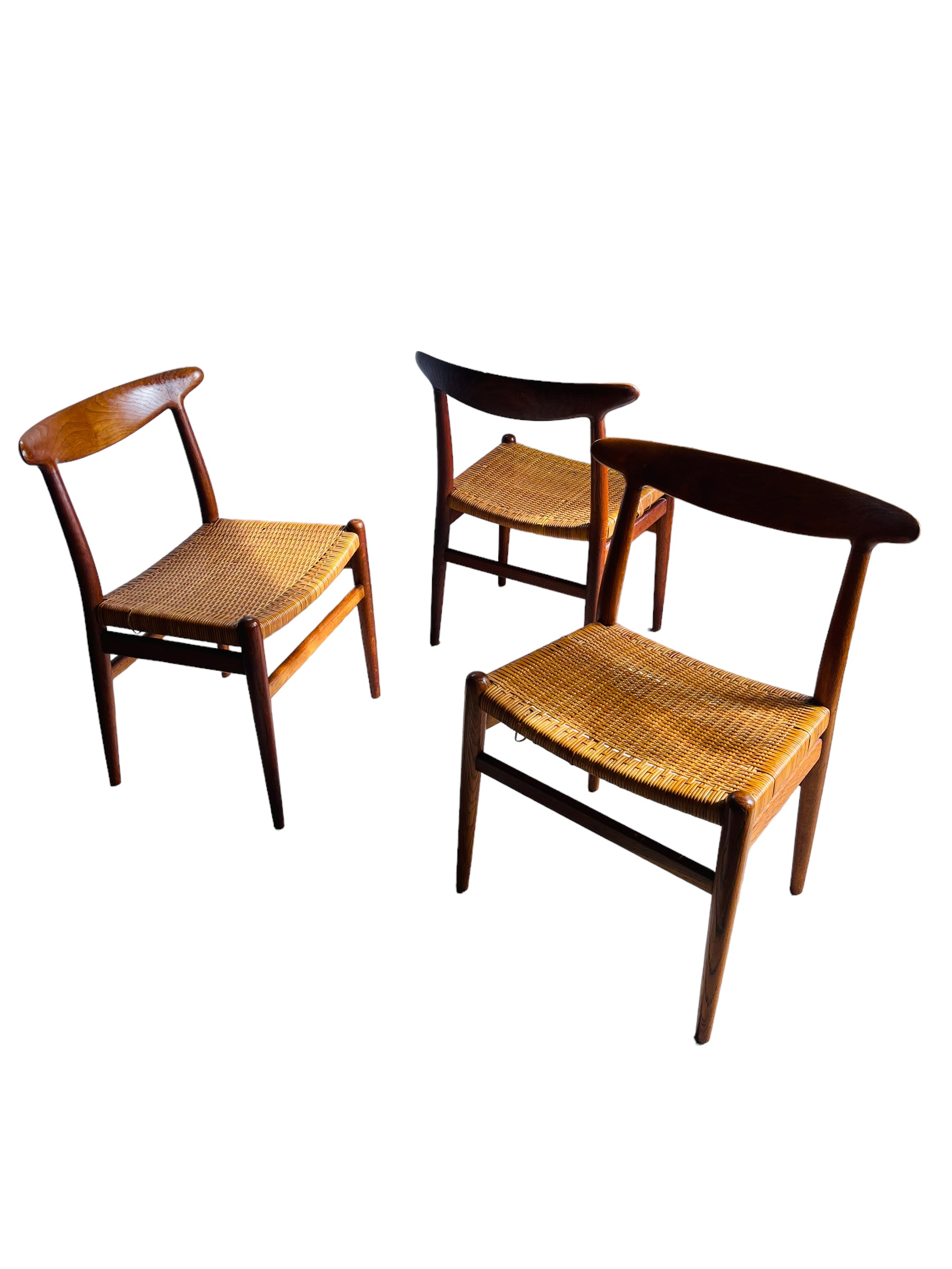 Set 3 Hans J. Wegner Chairs Side Chairs C M Madsens image 0