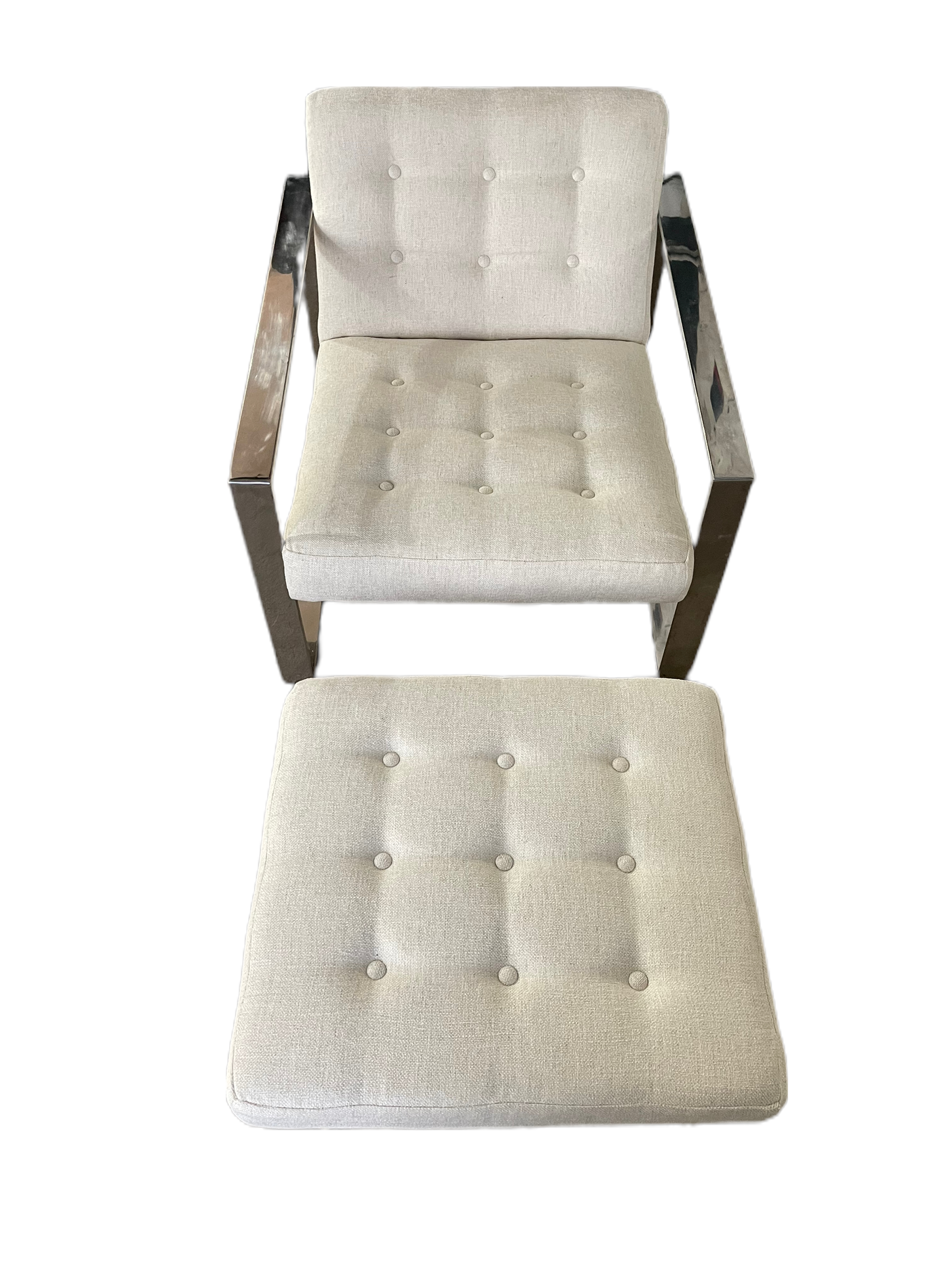 Mid-Century Modern Chrome Lounge Chair & Ottoman  image 2