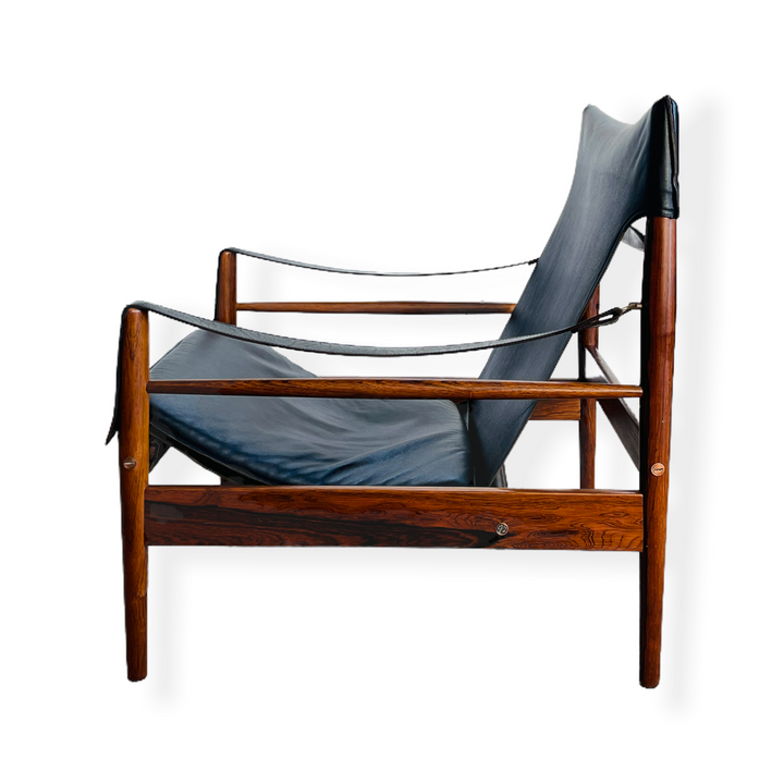 Danish Modern Rosewood Antelope Safari Leather Chair by Hans Olsen image 5