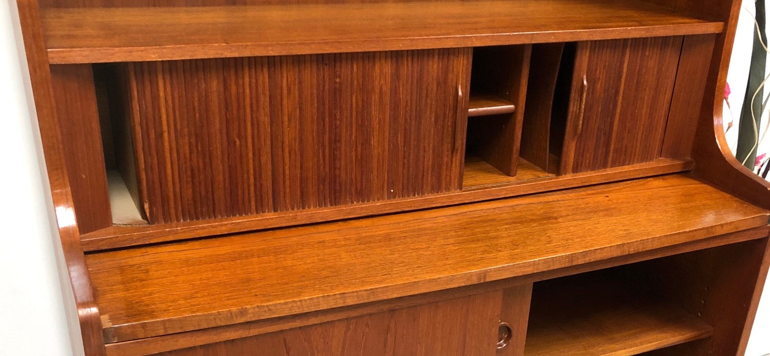 Mid-Century Danish Modern Teak Secretary Desk & Bookcase By Bornholms image 7