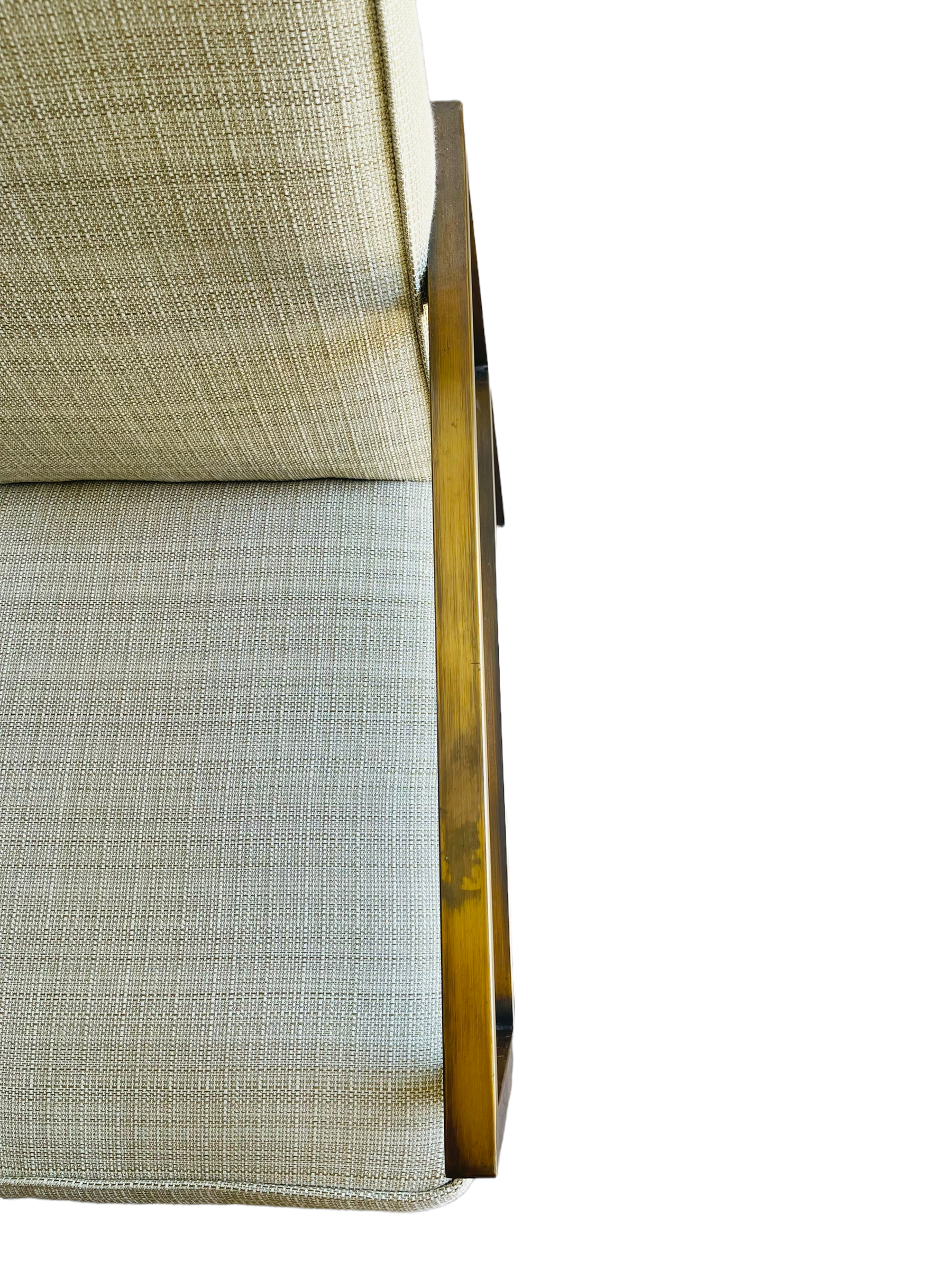 Mid Century Modern Brass Frame Armchair image 9