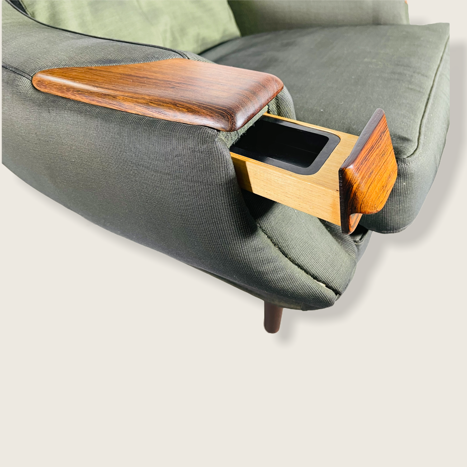 1960s Danish Modern Green Upholstered Lounge Chair  image 8