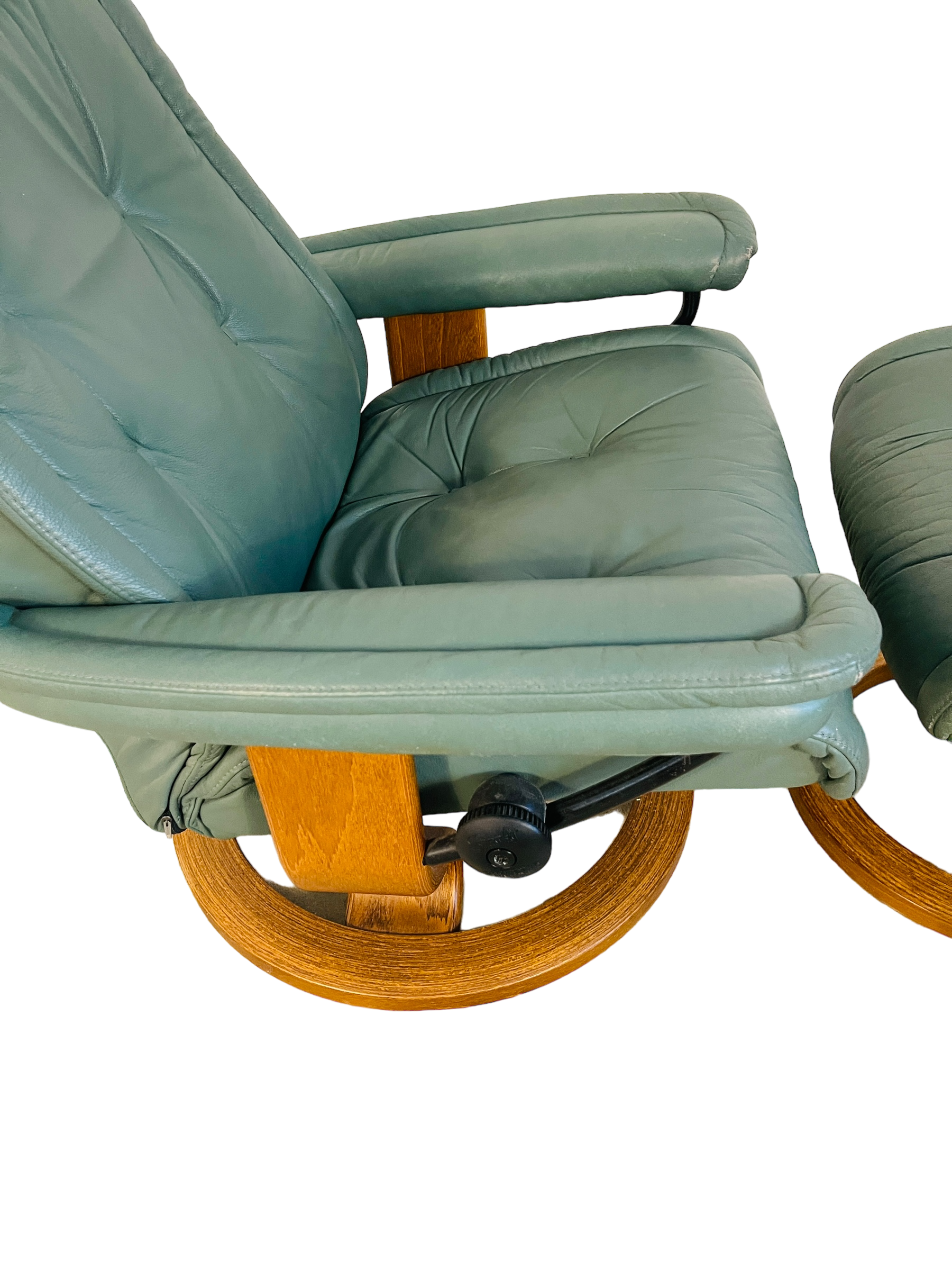 Rare Green Ekornes Stressless Lounge Chair & Ottoman image 8