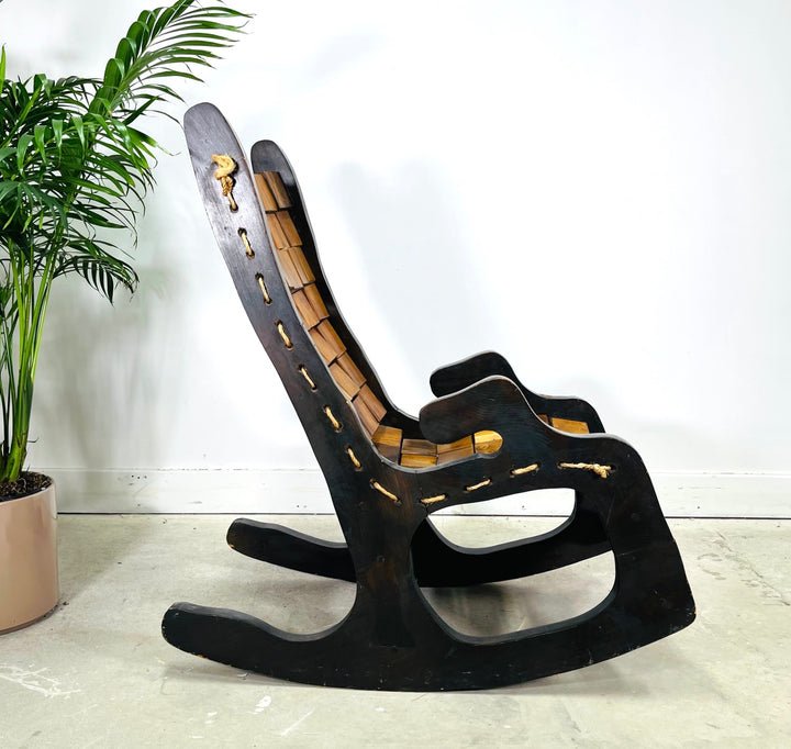 Vintage Woodblock Rocking Chair image 5