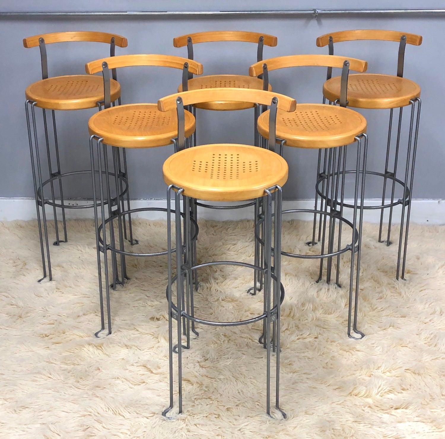 Mid 20th Century Designer Industrial Bar Stool By Borge Lindau For Bla Station image 0