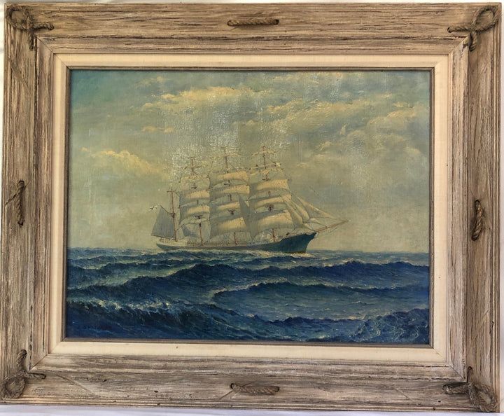 Nautical Scene Oil on Canvas  image 0