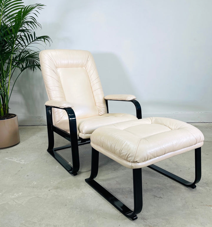 Vintage Leather Recliner & Ottoman  image 0