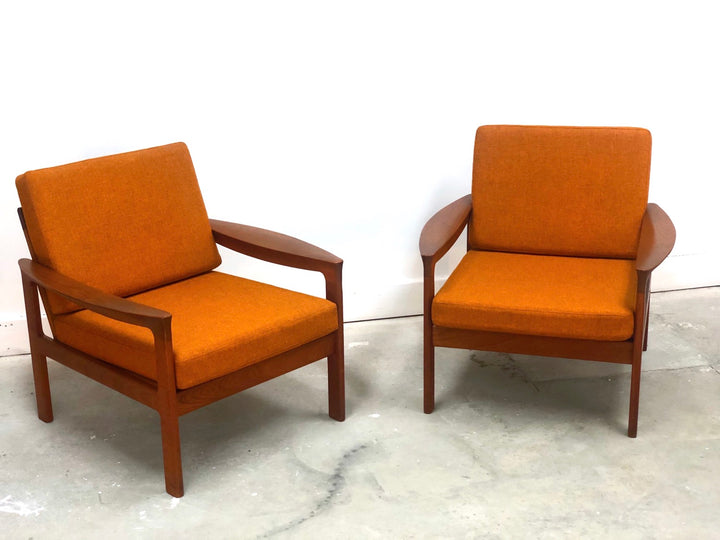 Set 2 Mid-Century Danish Modern Teak Komfort Lounge Chairs image 2