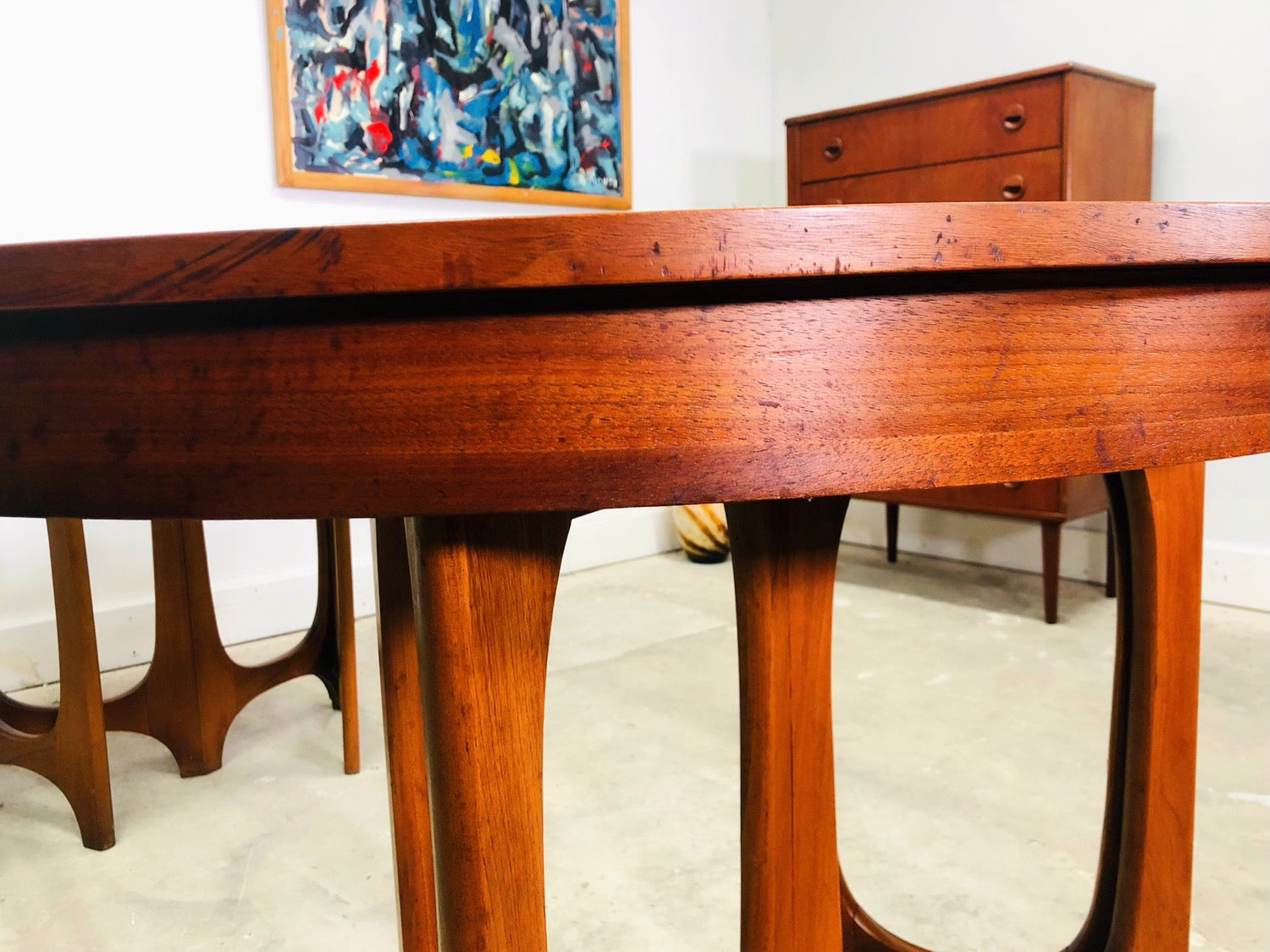 Rare Mid-Century Modern Young Manufacturing Walnut Dining Table image 7