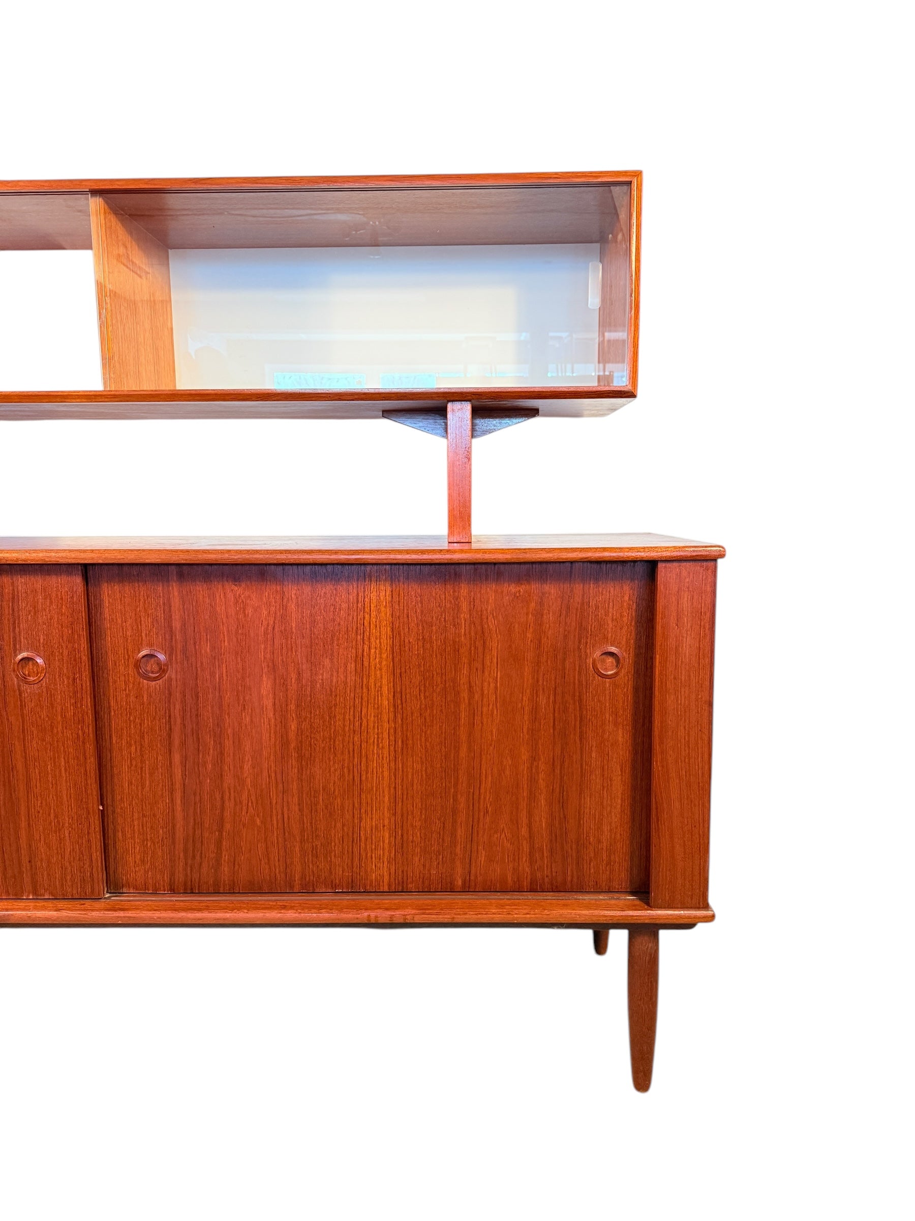 Mid-Century Modern Teak Sideboard + Hutch by R. Huber – 1960s image 3