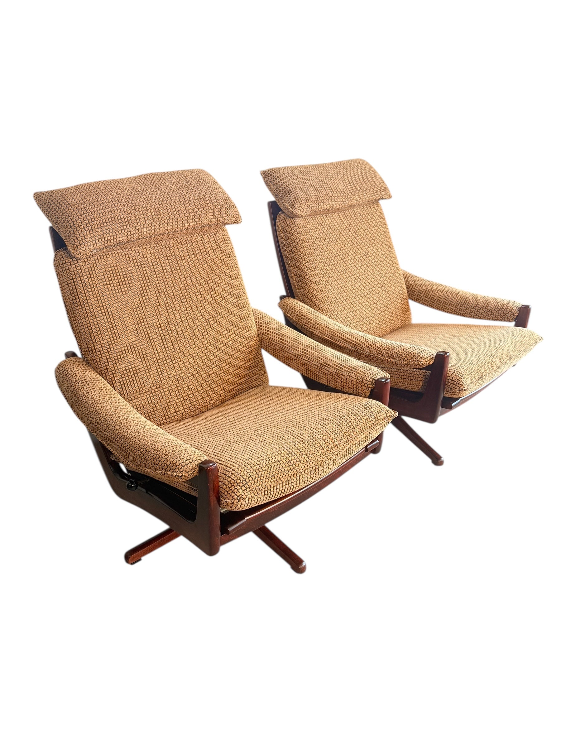 1970s Reclining Rosewood Lounge Chairs by Soda Galvano for Lied Møbler, Sweden image 1