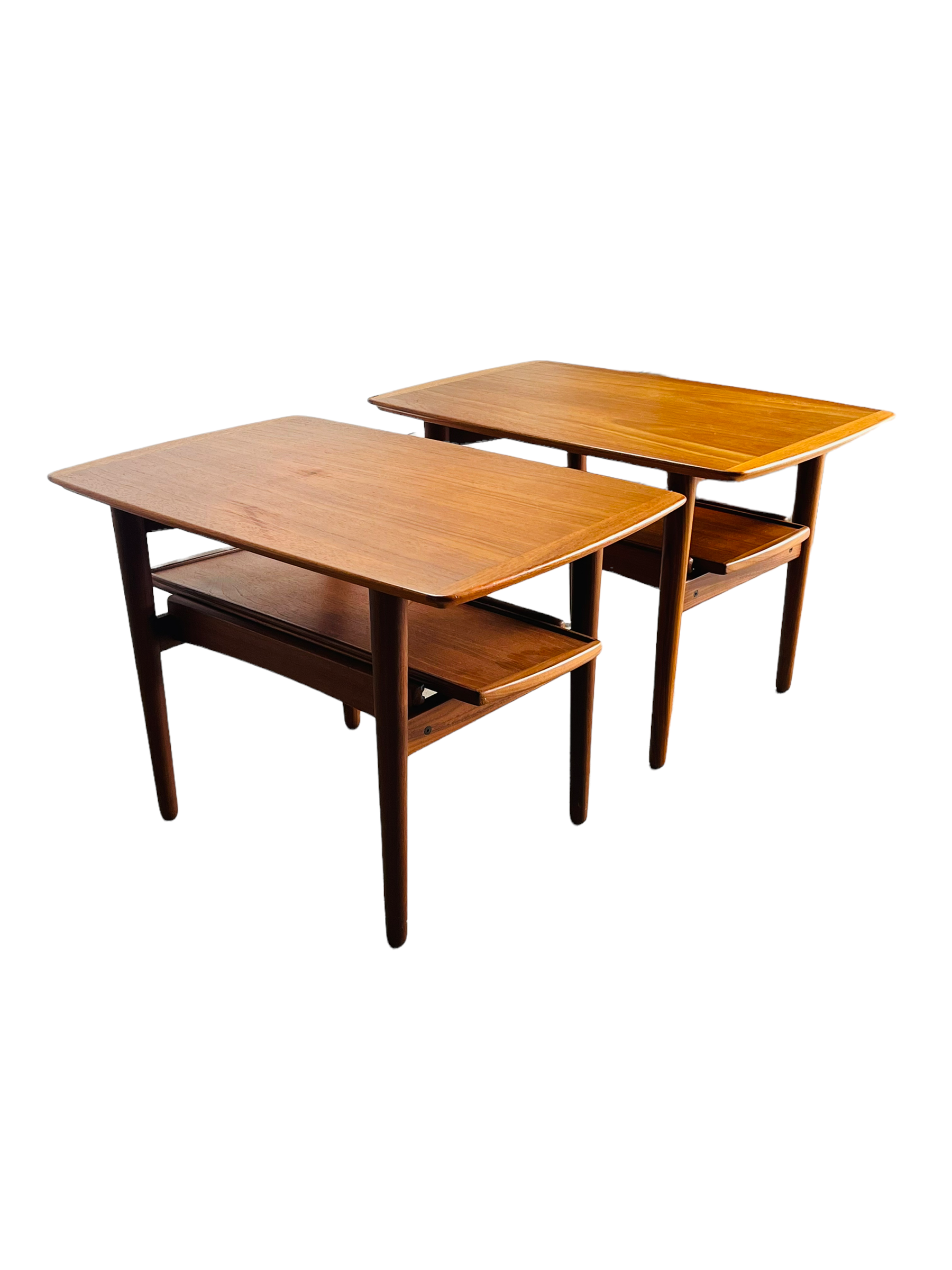 Pair Danish Modern Teak End Tables by Bramin Mobler image 12