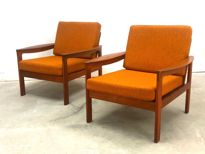 Set 2 Mid-Century Danish Modern Teak Komfort Lounge Chairs image 0