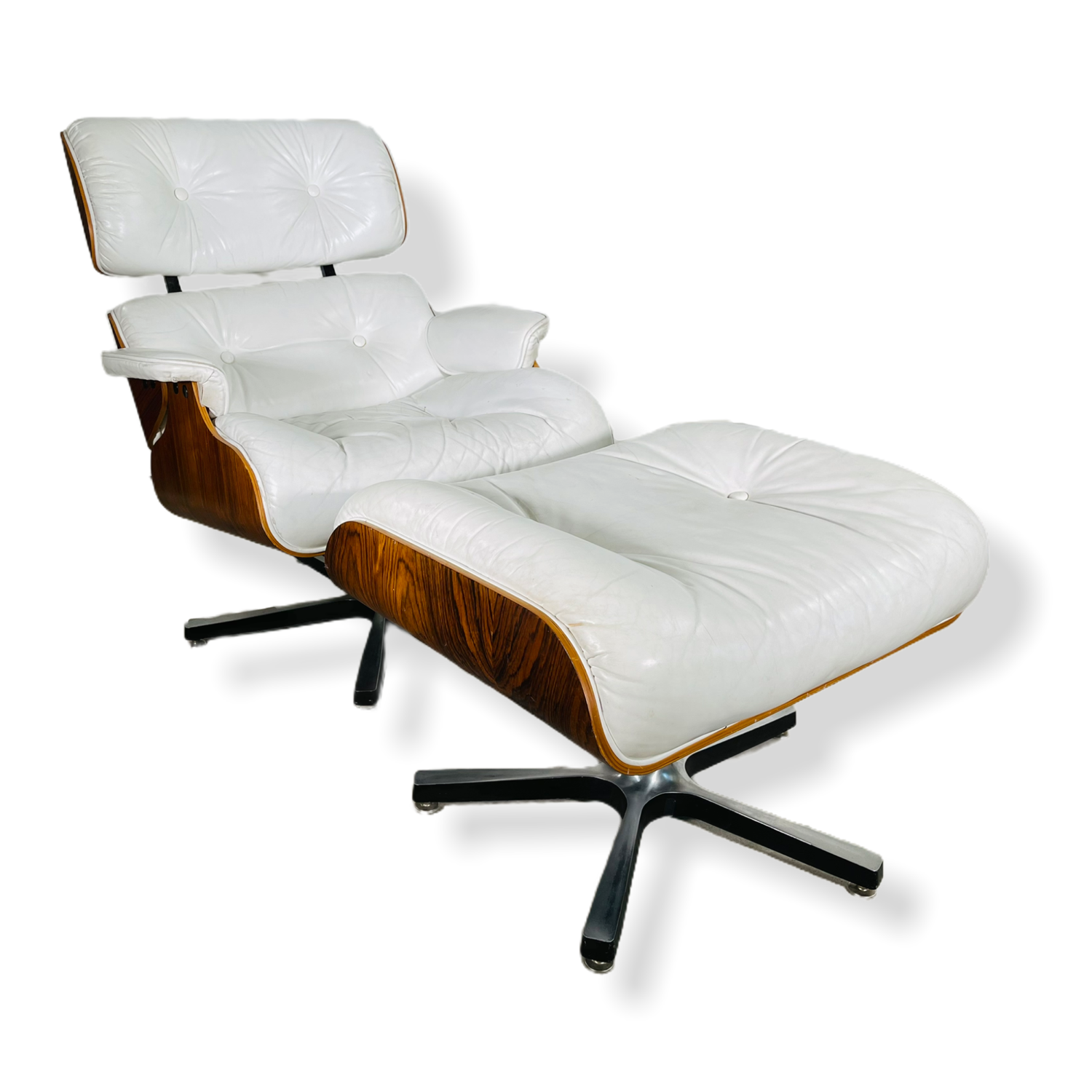 Mid-Century Modern Rosewood Eames Style Chair & Ottoman  image 0