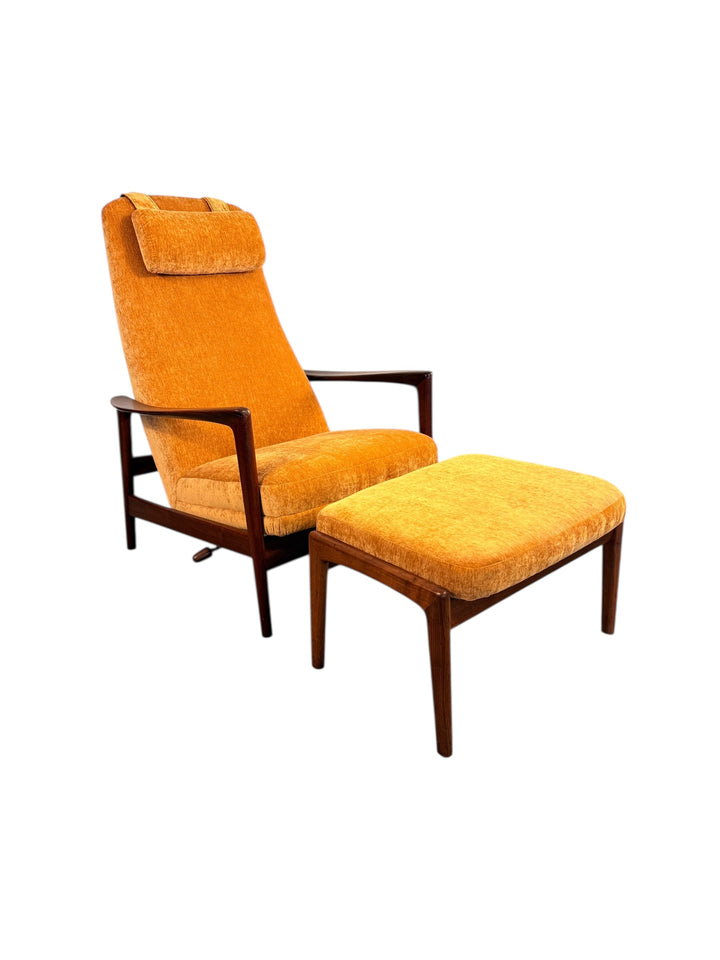 Folke Ohlsson for DUX High-Back Lounge Chair with Ottoman  image 0