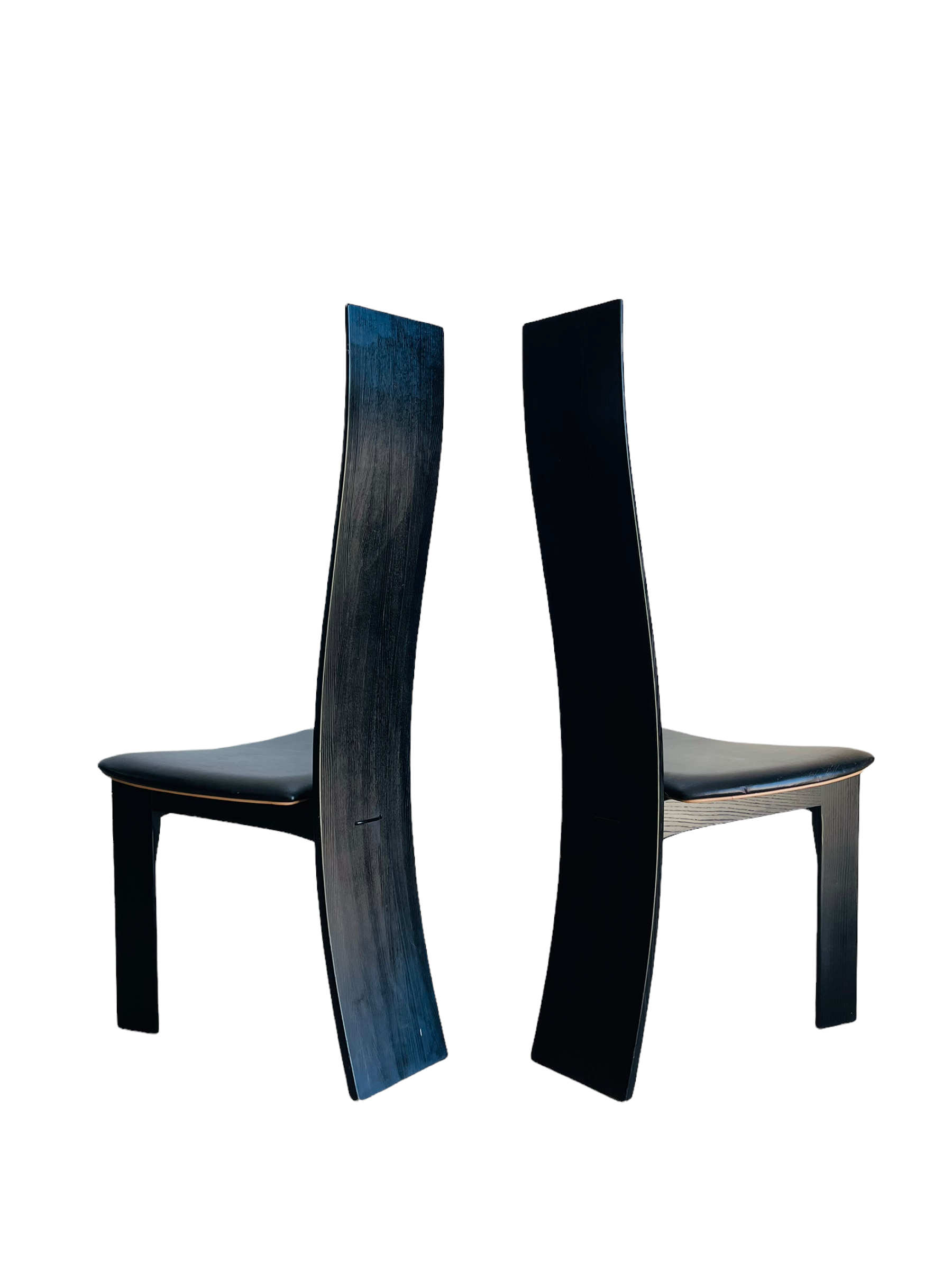 Set 4 Danish Ebonized Dining Chairs Designed by Bob & Dries Van Den Berghe image 4