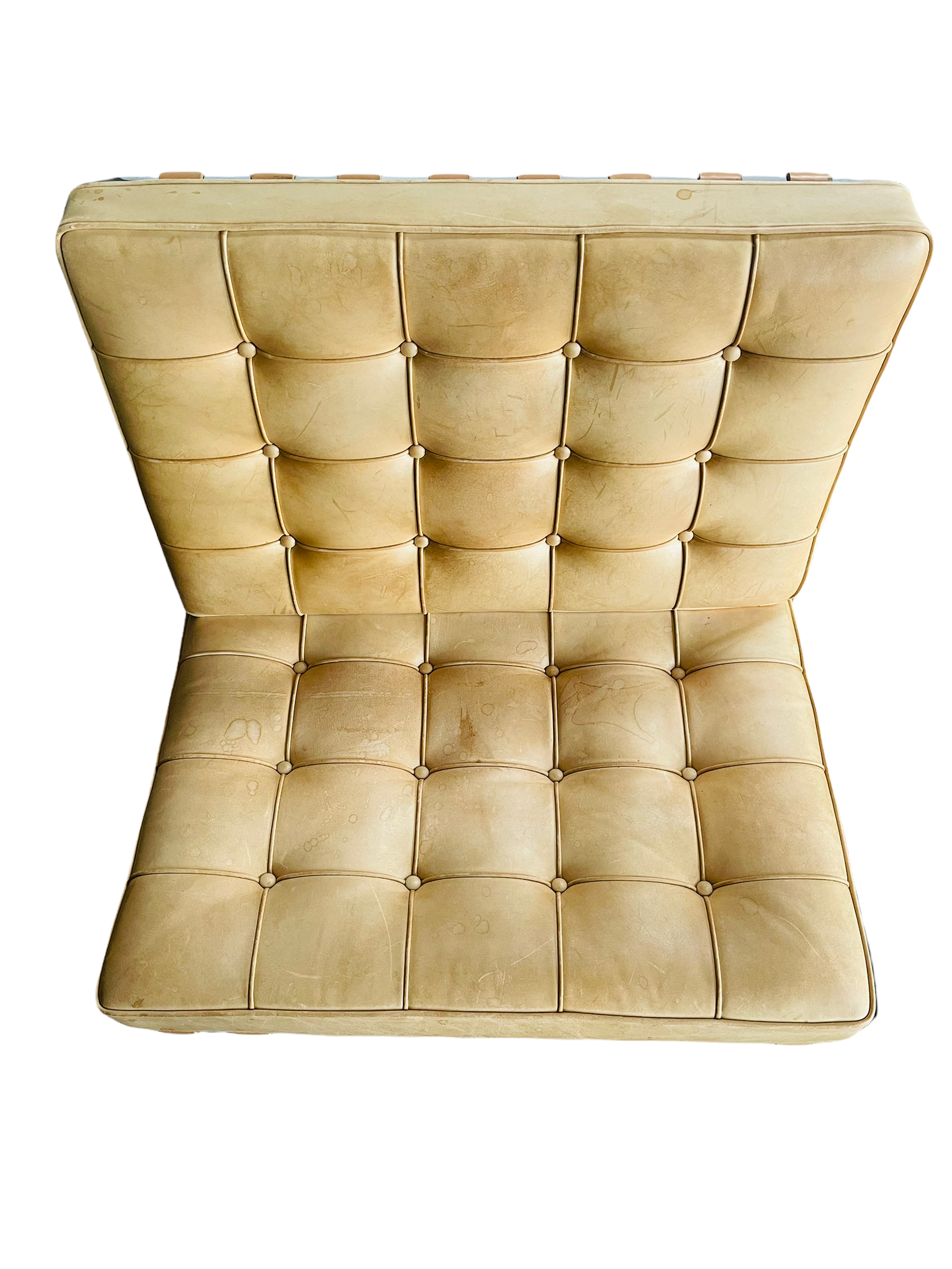 Pair of Knoll Leather Ludwig Mies Van Der Rohe Barcelona Chairs image 13
