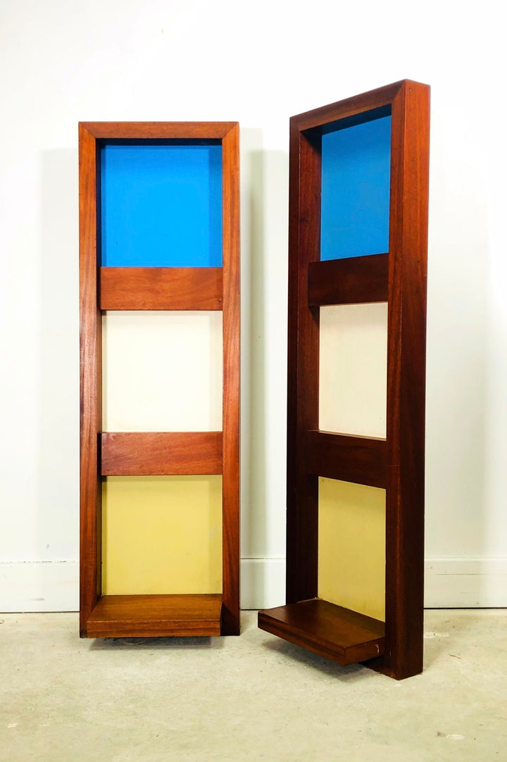Pair of MCM Floating Shelf Teak Wall-unit / Wall-art image 9