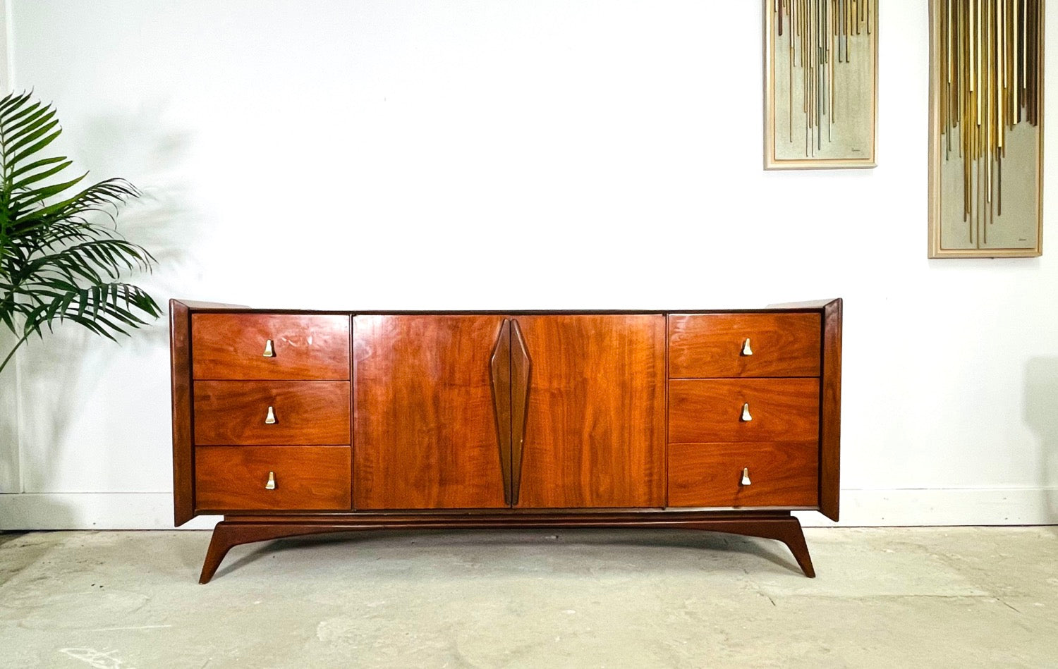 Mid-Century Modern Walnut Dresser / Credenza by Genova Furniture Co. image 2