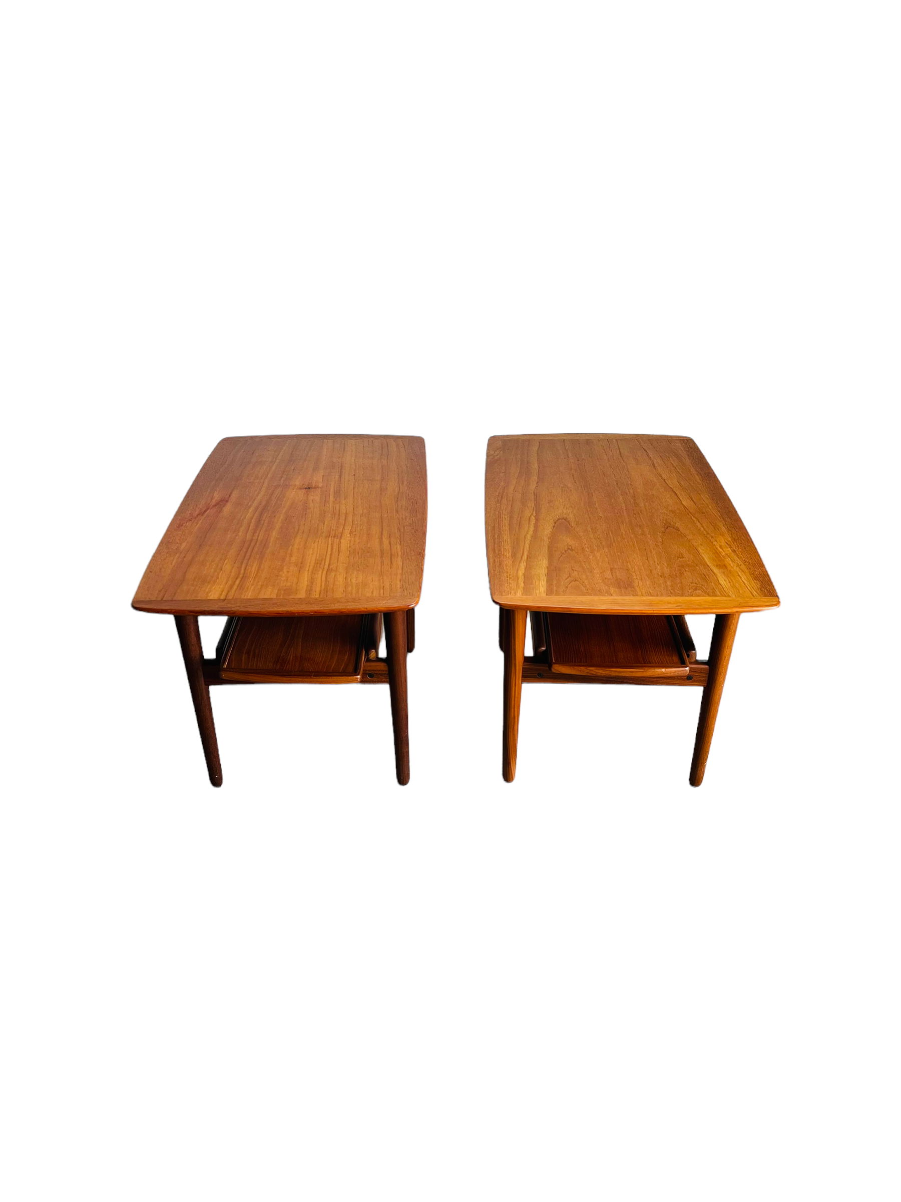 Pair Danish Modern Teak End Tables by Bramin Mobler image 10