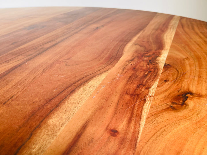 Round Cherry Dining Table with Lucite Legs image 8