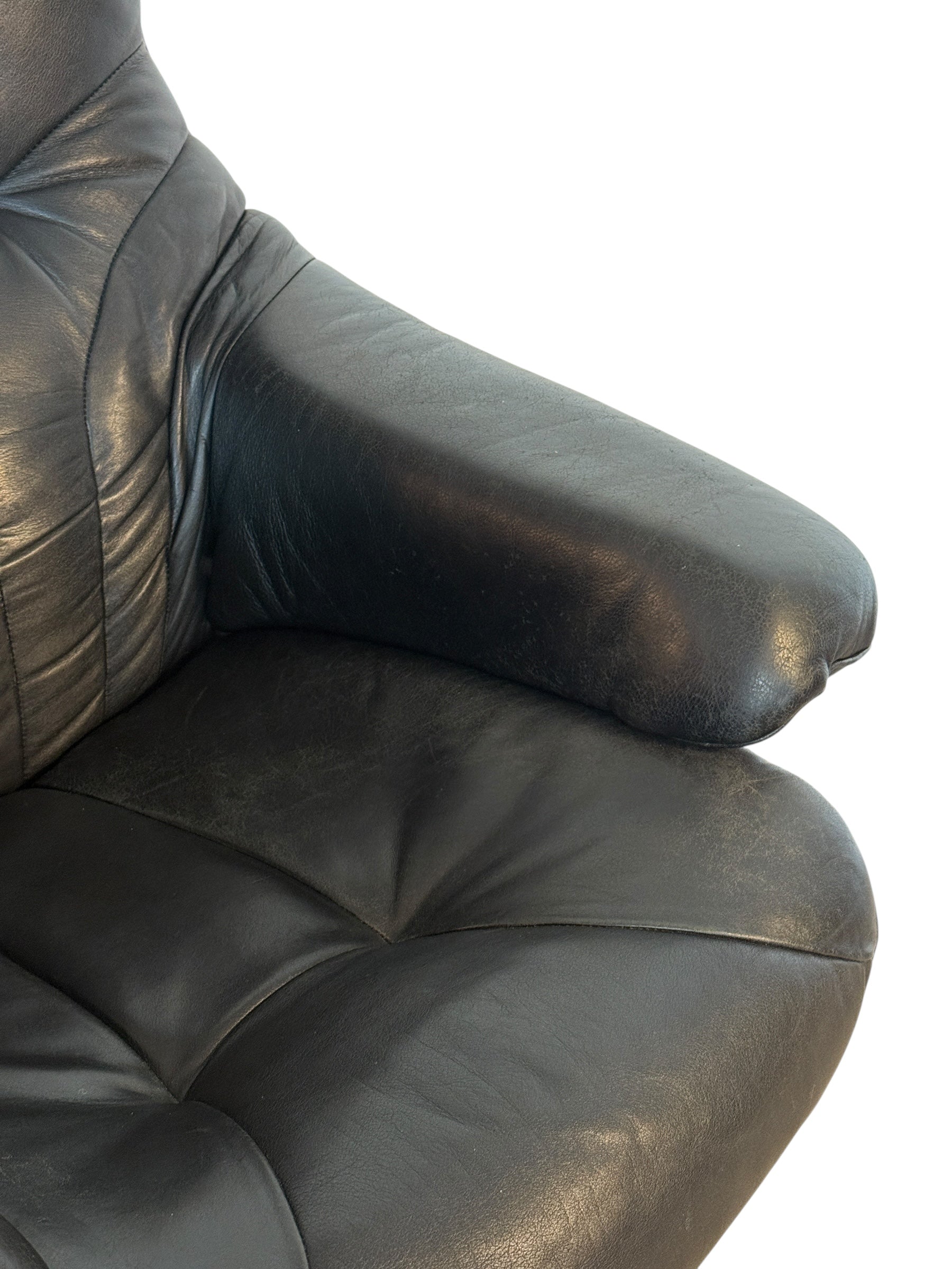 1970s Recliners by Hjellegjerde Mobler in Black Leather (One Available) image 9
