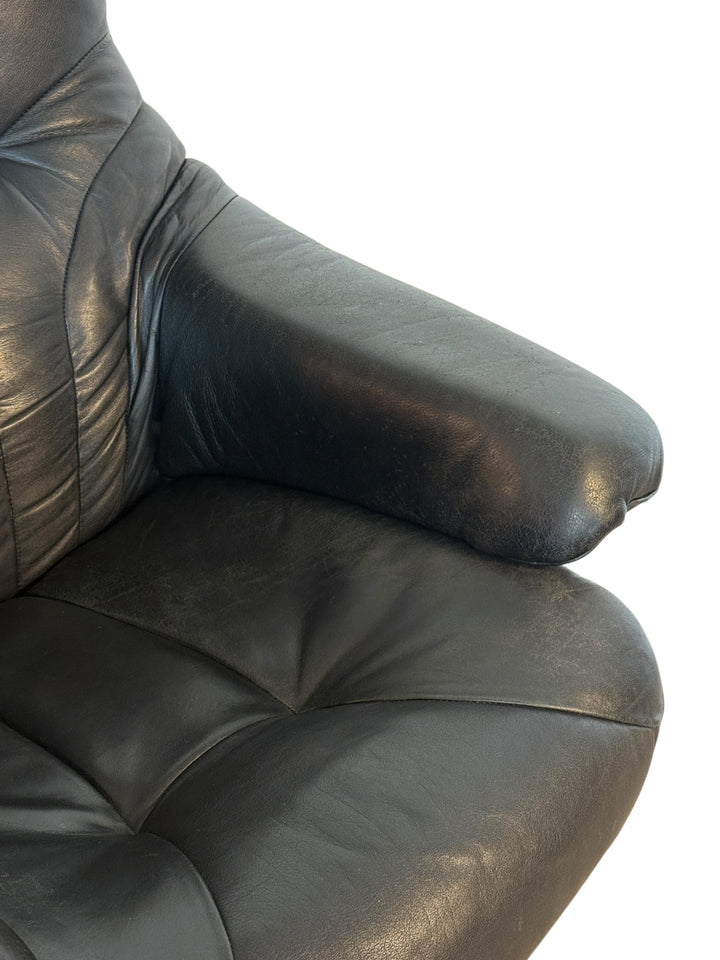 1970s Recliners by Hjellegjerde Mobler in Black Leather (One Available) image 9