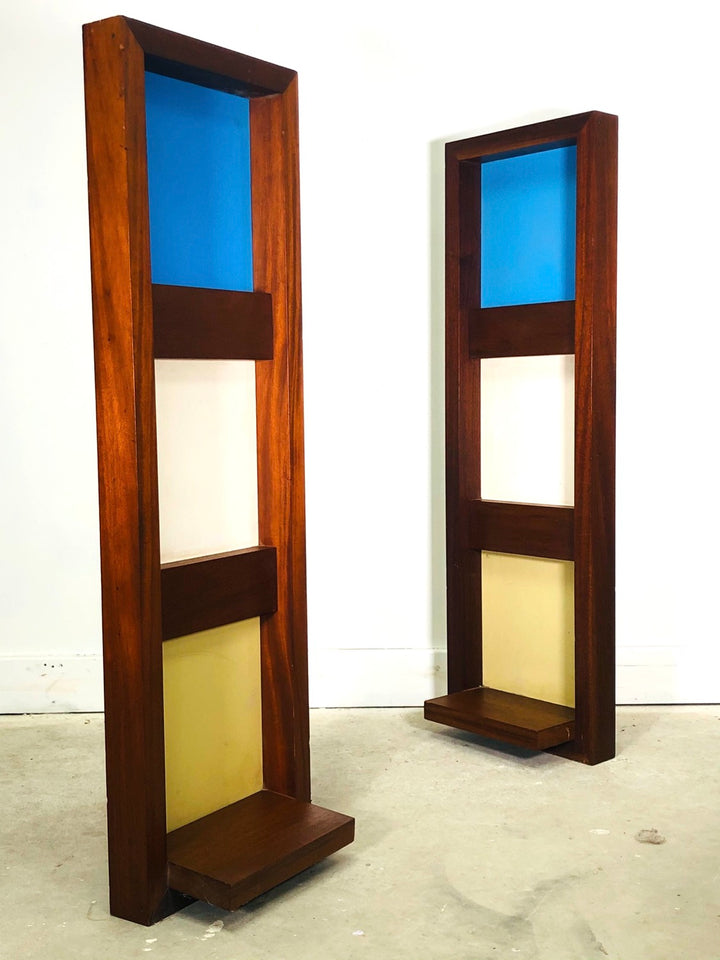 Pair of MCM Floating Shelf Teak Wall-unit / Wall-art image 1