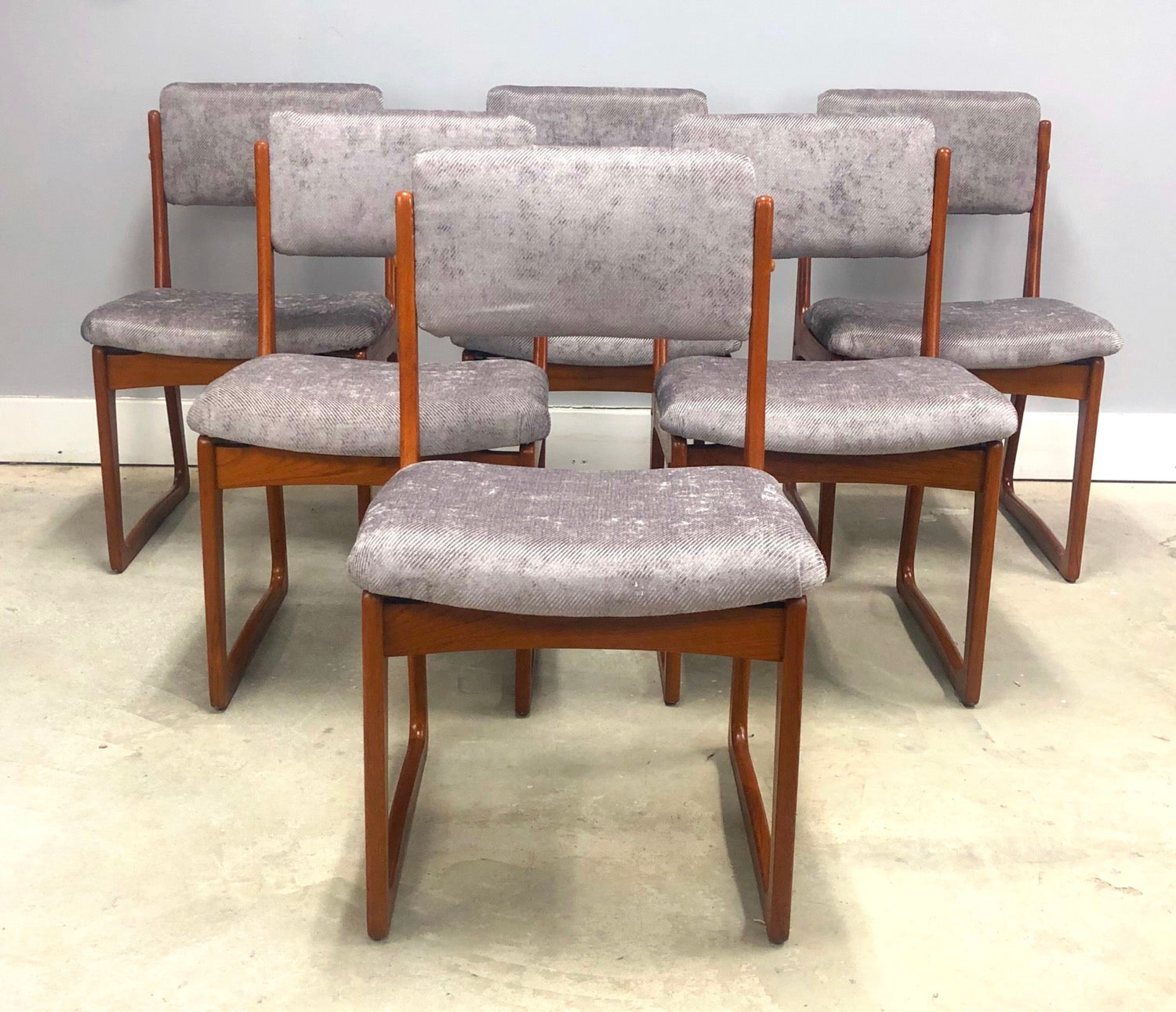 Set of 6 Danish Modern Sculptured Teak Dining Chairs image 1